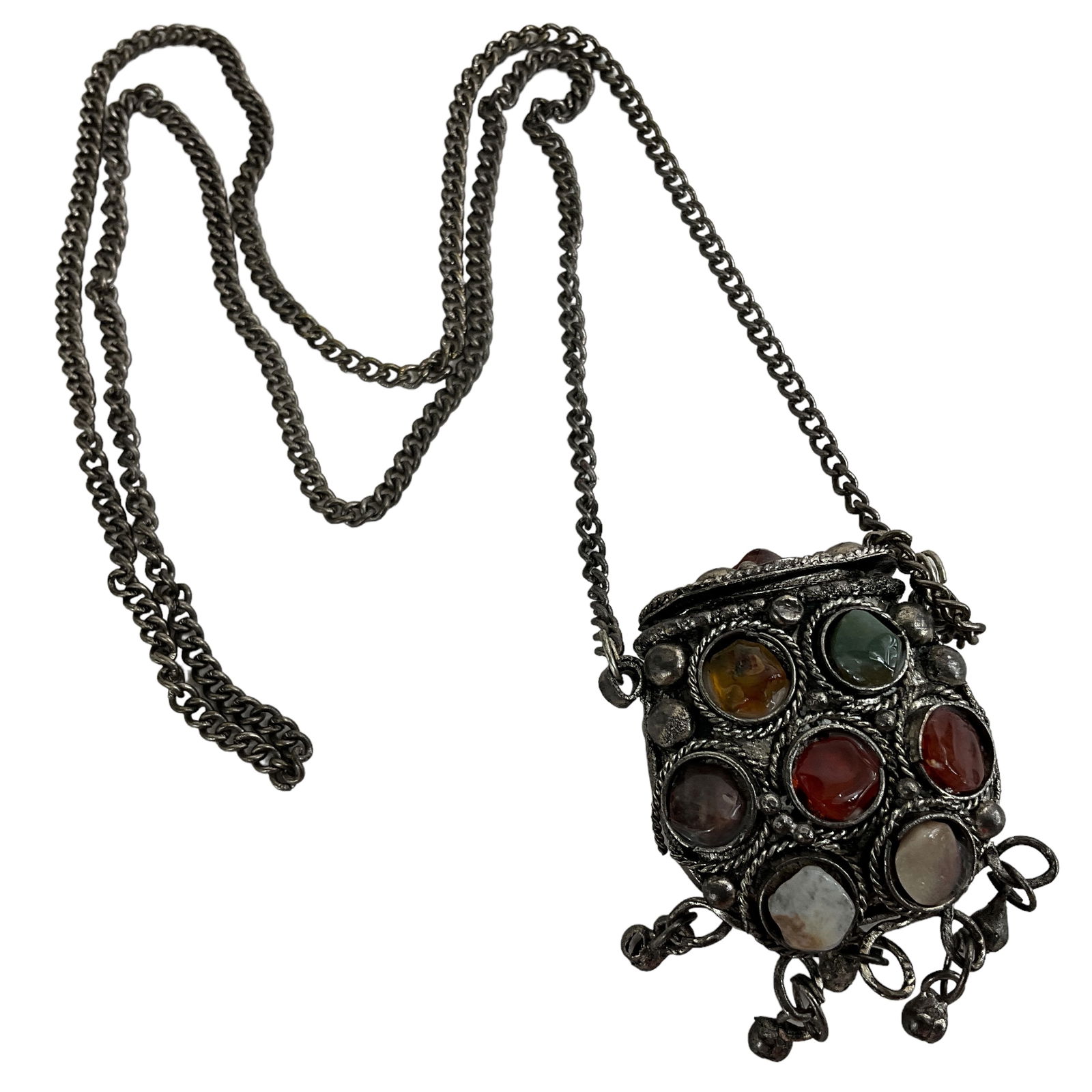 Vintage Tribal Prayer Box/Pouch, Multi Stone (1 of 5)