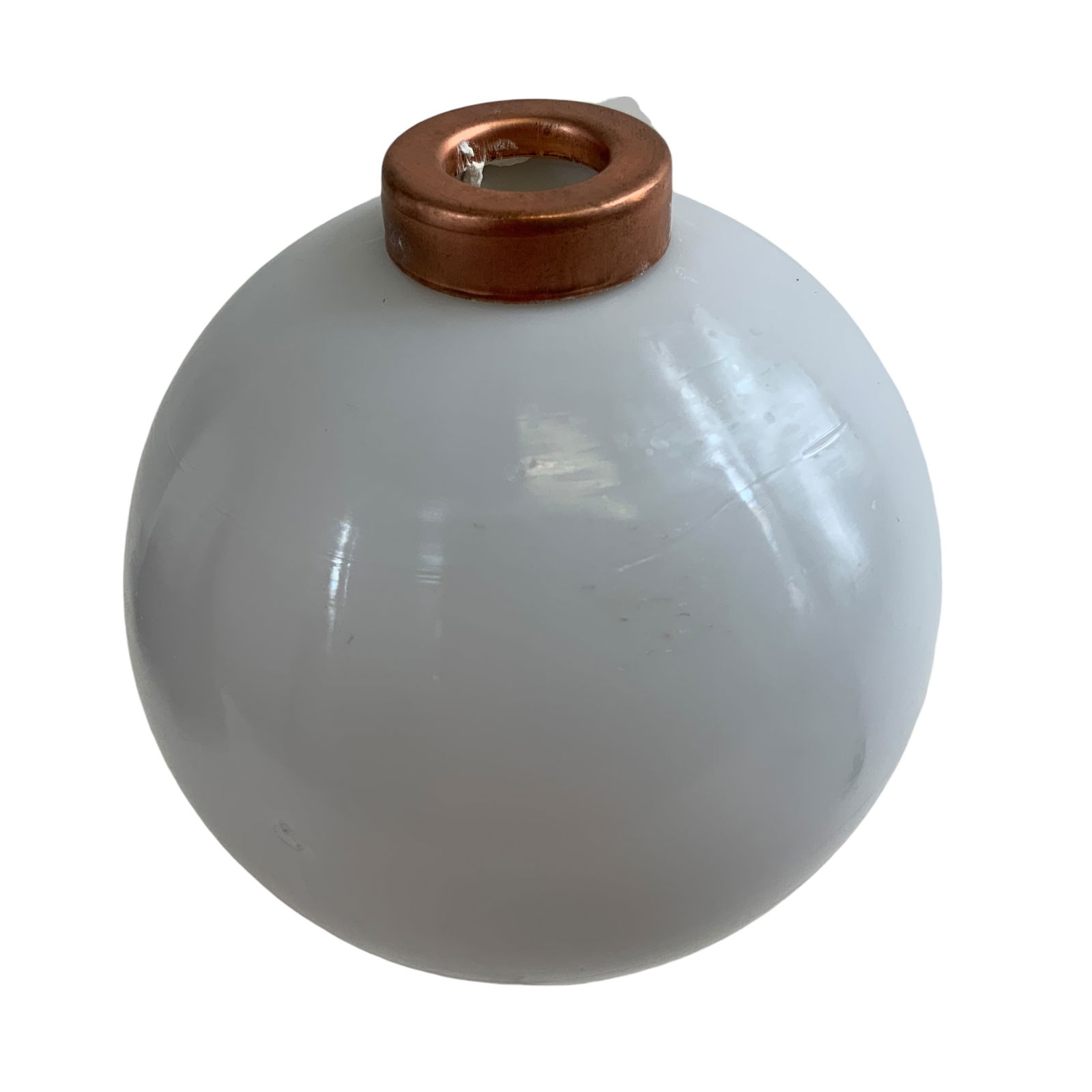 Vintage Lightning Ball, White Milk Glass, Copper End Caps (1 of 3)