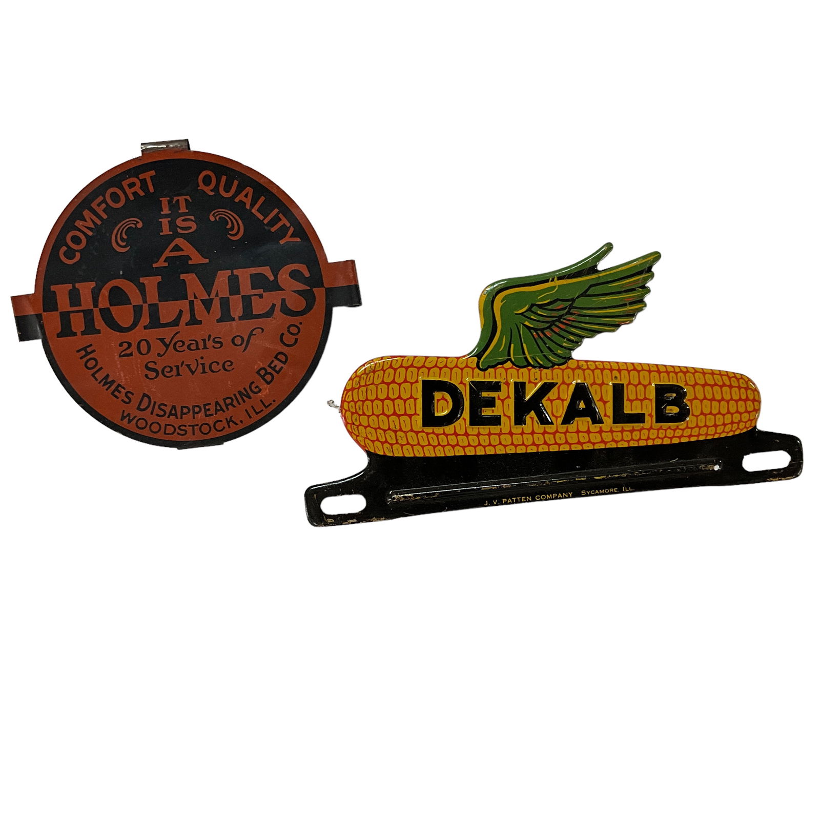 Vintage Metal Signs, Holmes and DeKalb, Lot of 2 (1 of 5)