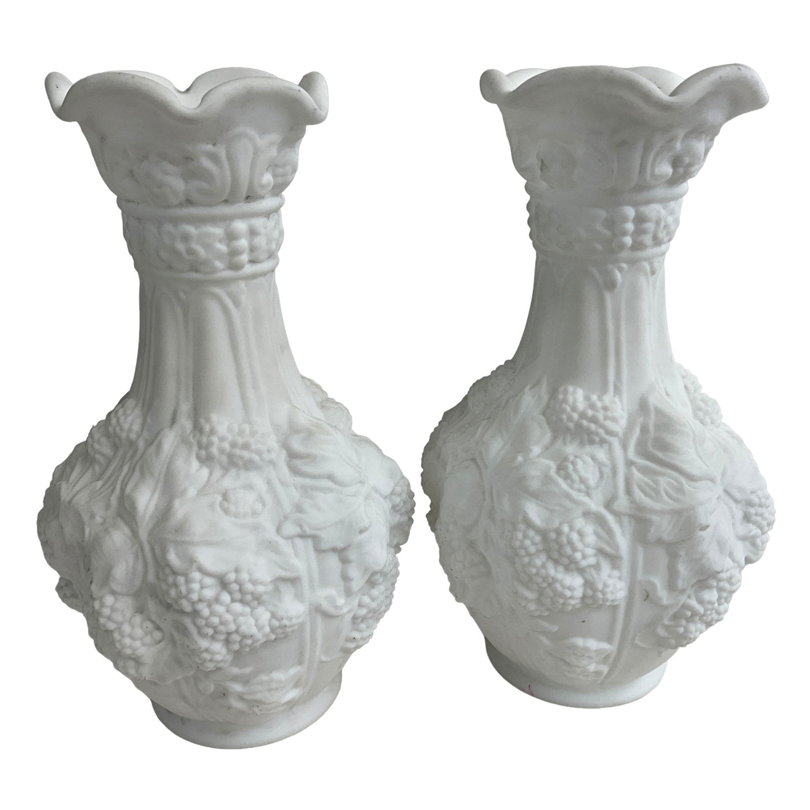 Vintage Imperial Milk Glass Loganberry Vase Pair (1 of 3)