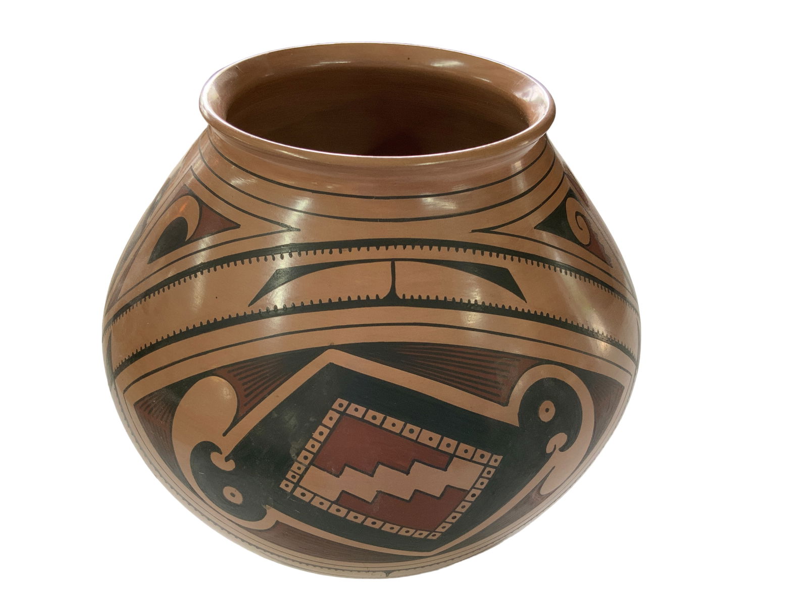 Mata Ortiz Polychrome Pottery Vase, Unsigned (1 of 5)