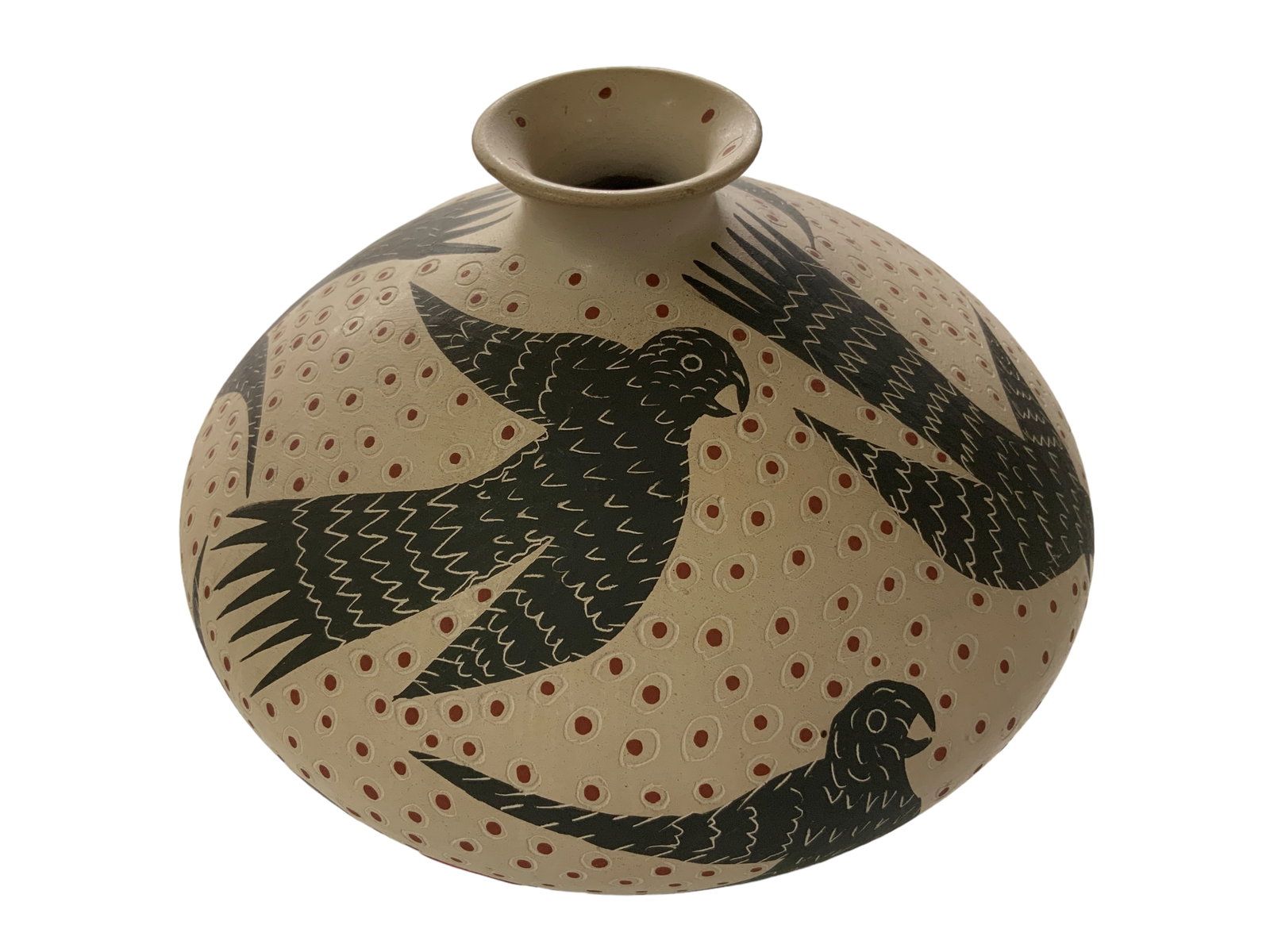 Marta Ortiz Vase, Signed by Jose Vilt: Marta Ortiz Vase, unsigned but attributed to Jose Vitt? Measures approx. 5 1/2" tall, 6 1/2" diameter. Small chip on underside of rim