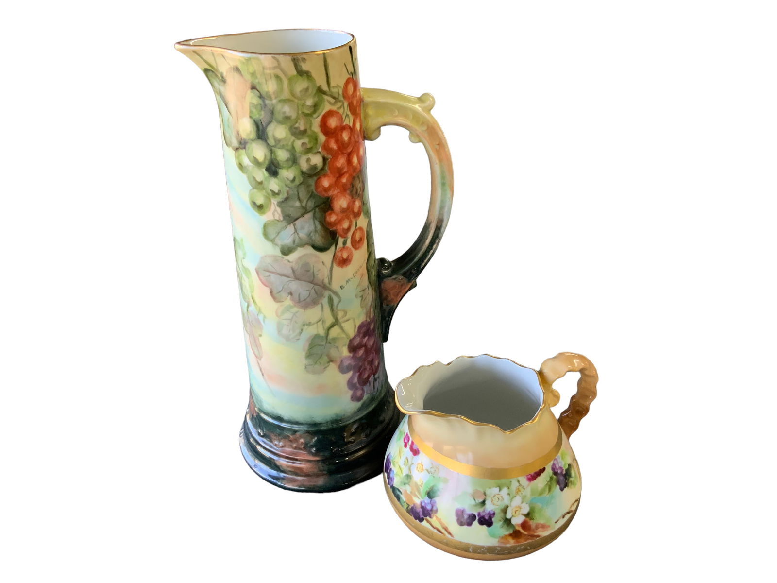 Authentic Limoges Tall Pitcher/Vase and Unmarked Pitcher, Gold Gilt, Lot of 2 (1 of 11)
