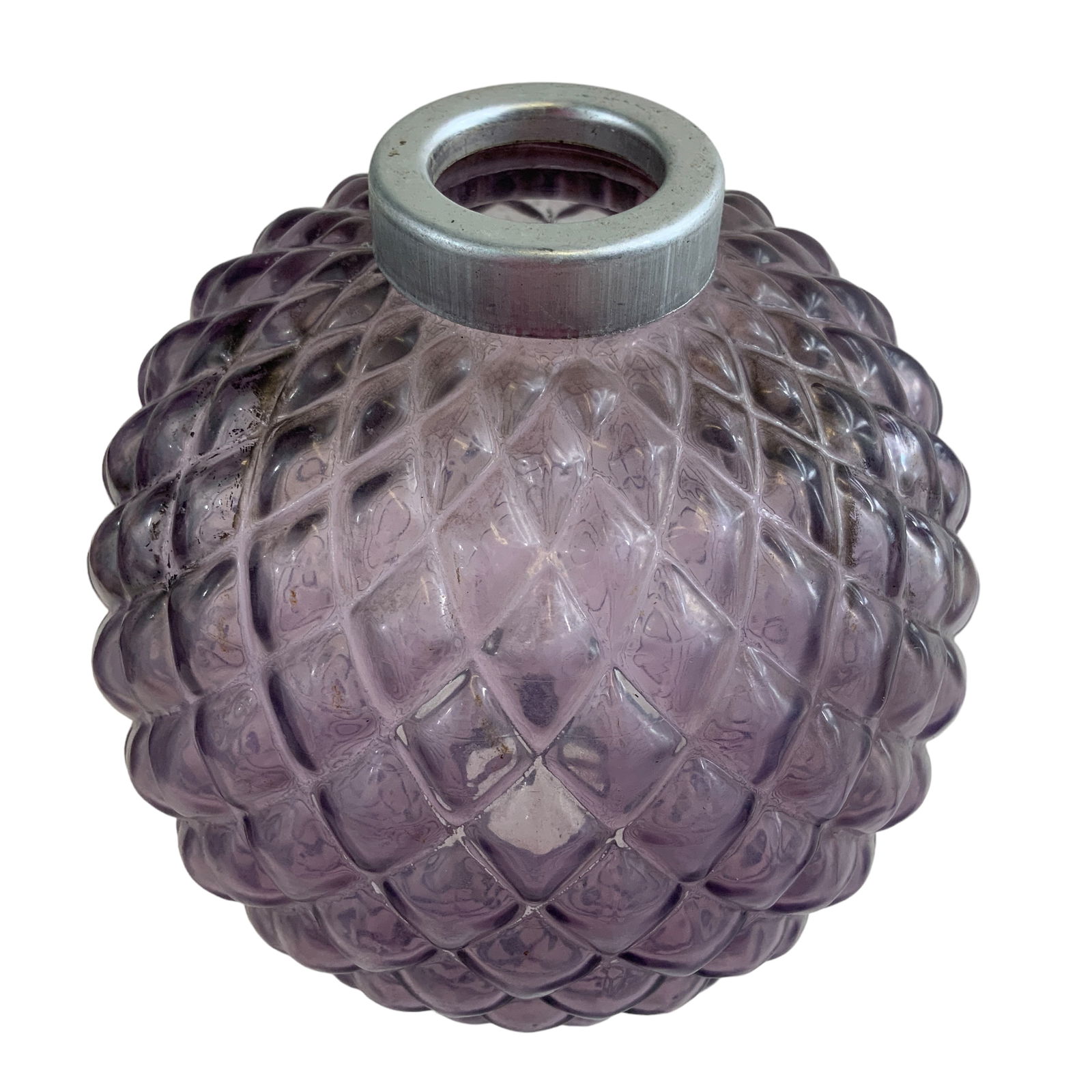 Vintage Lightning Ball, Light Amethyst Glass, Silver End Caps (1 of 3)