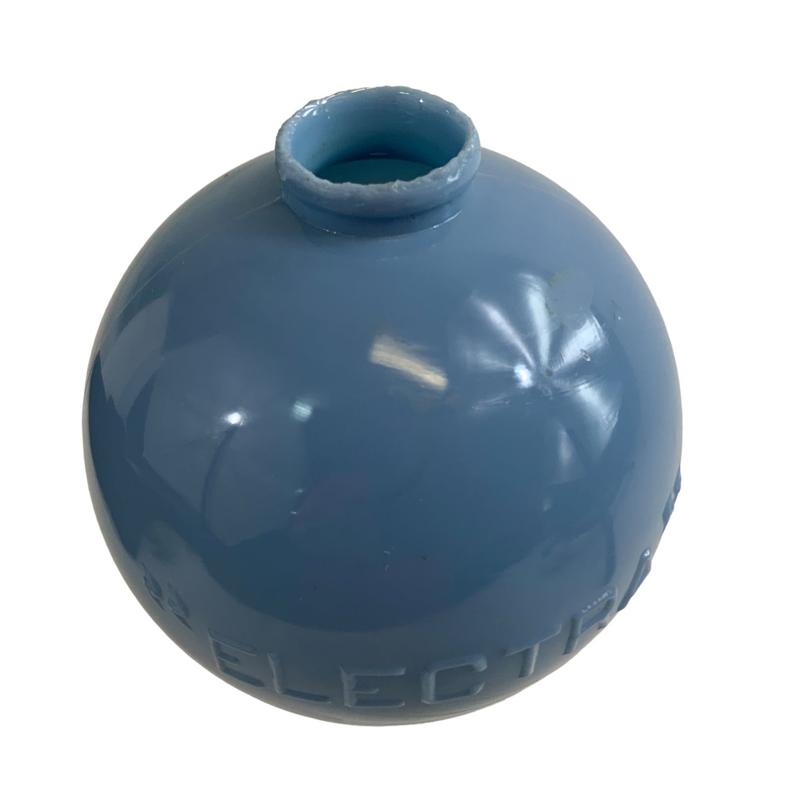 Vintage Lightning Ball, Blue Milk Glass, NO End Caps (1 of 3)