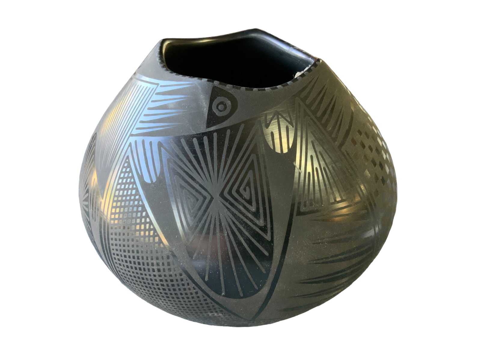 Jaime Quezada, Mata Ortiz Pottery, Blackware Jar (1 of 6)
