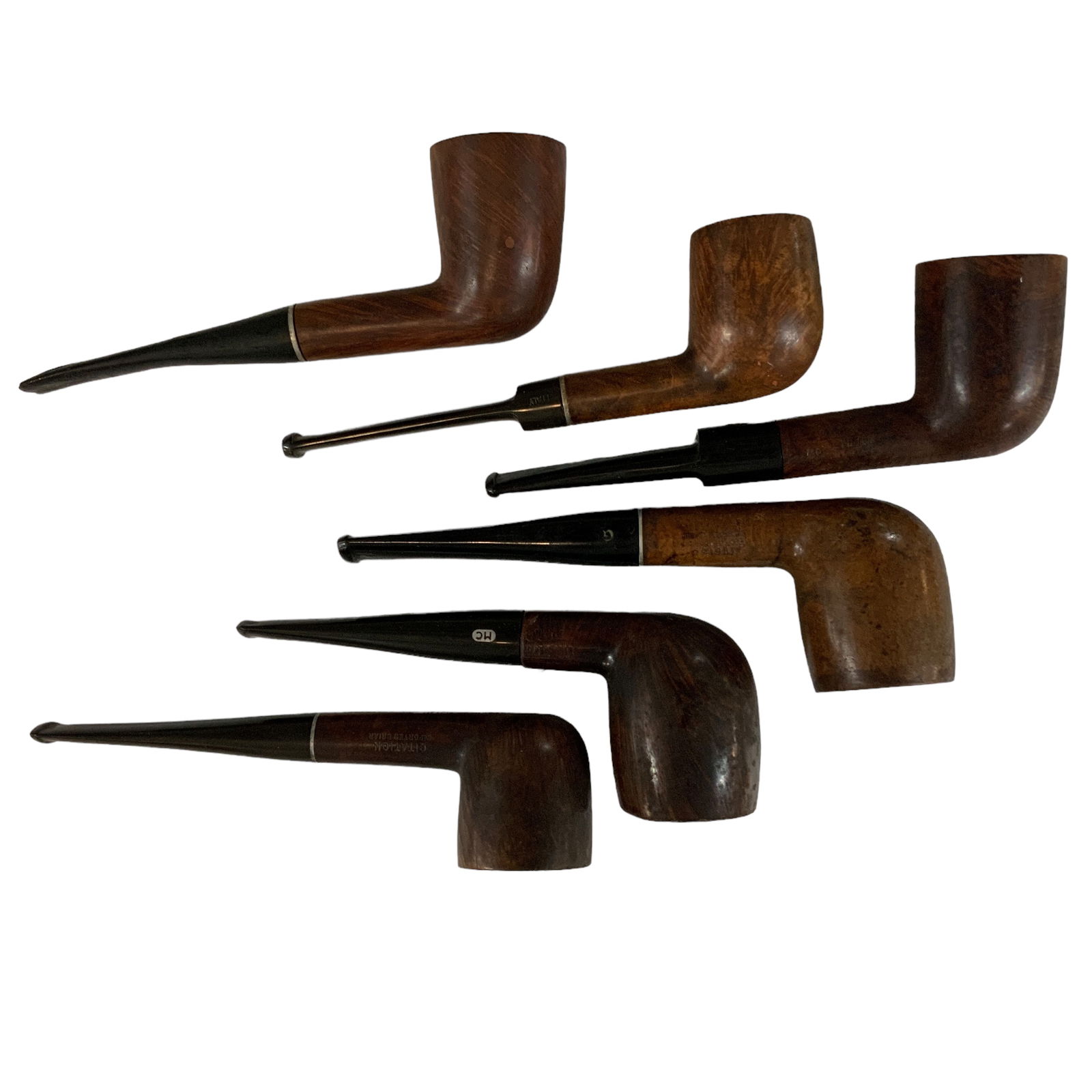 Antique Carved Wooden Pipes, Lot of 6 (1 of 2)