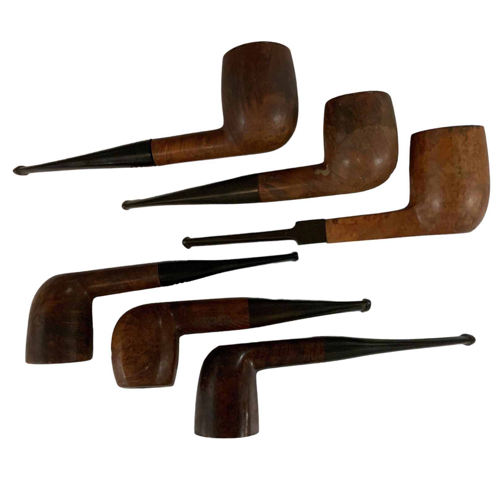 Antique Carved Wooden Pipes, Lot of 6 (1 of 2)