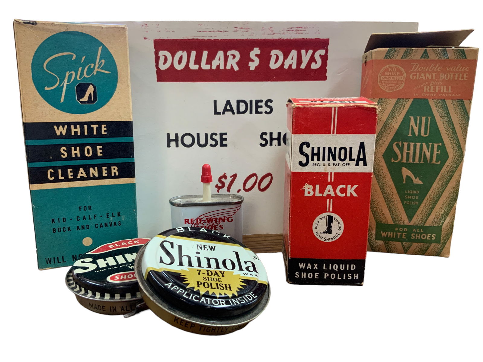 Vintage Shoe Care Products, Original Packaging, Lot of 7 (1 of 3)