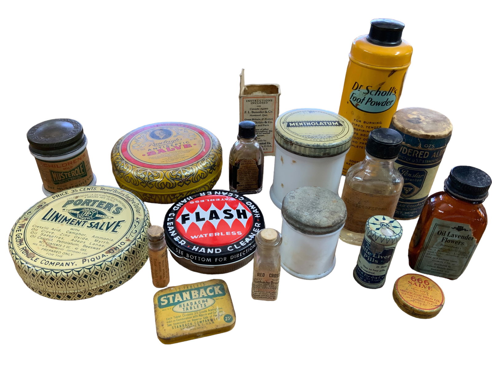 Vintage Medicinal Tins/Jars /Bottles, Lot of 17 (1 of 3)
