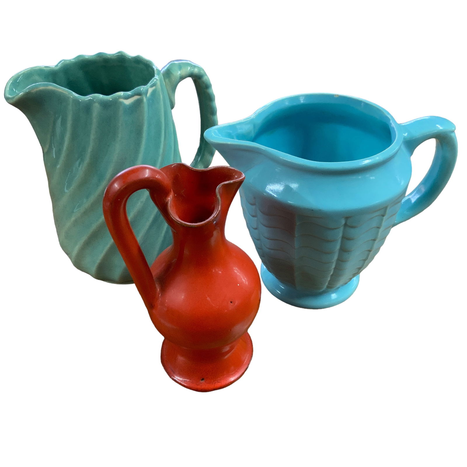 Pitcher Vases, Pottery, Lot of 3 (1 of 13)