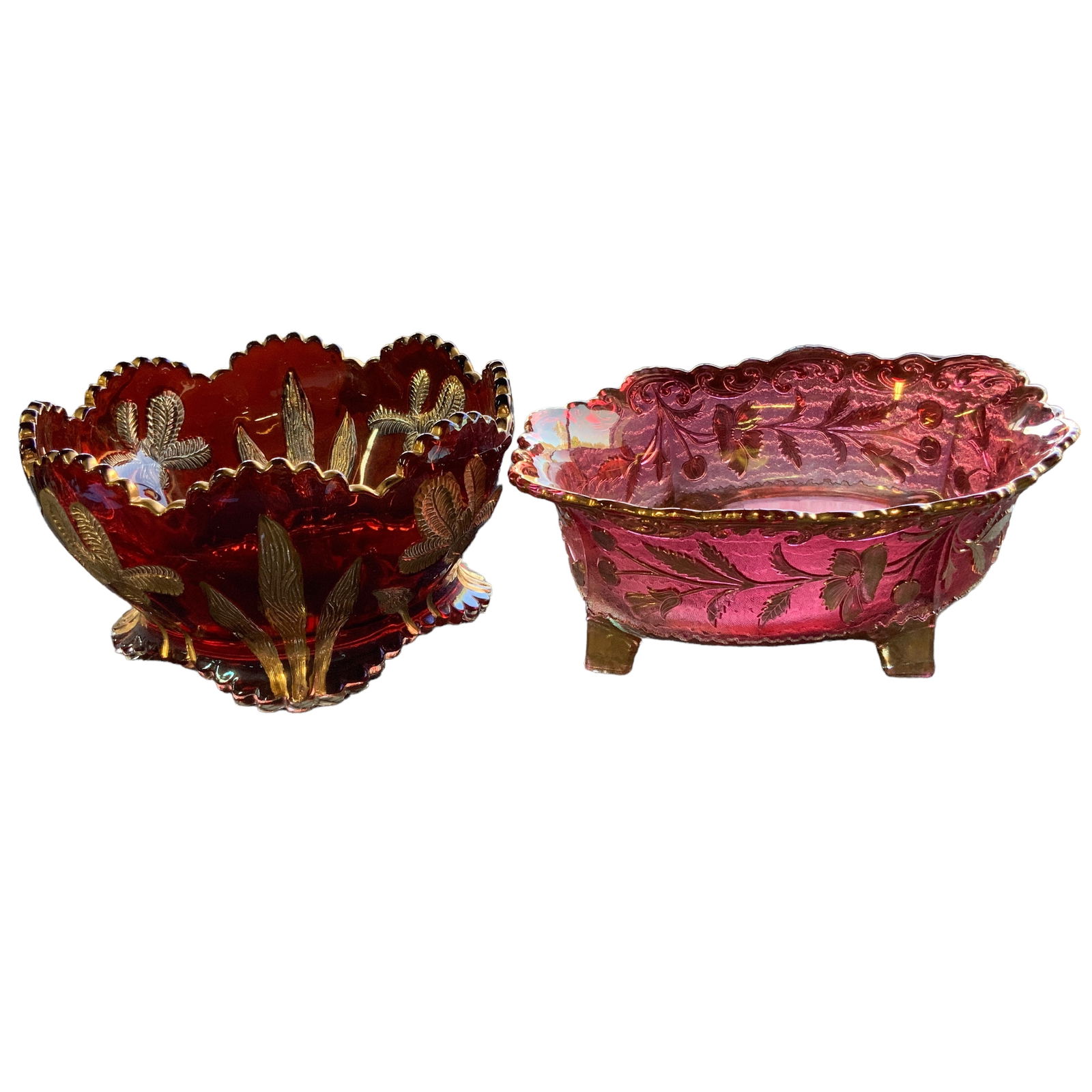 Glass Compote, Colored Glass, Lot of 2 (1 of 8)