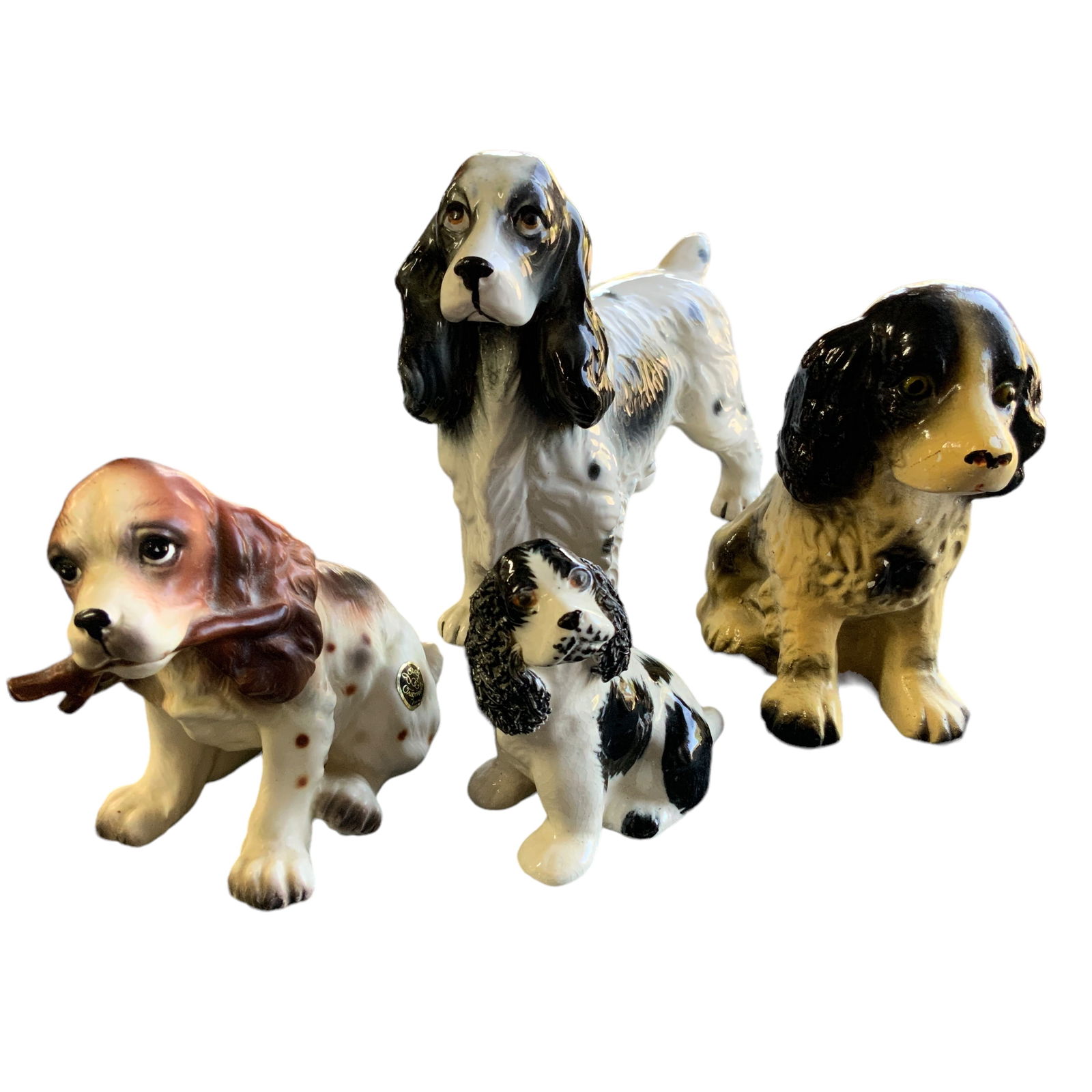 Ceramic/Resin Dog Figurines, Setter/Spaniel, Lot of 4 (1 of 11)