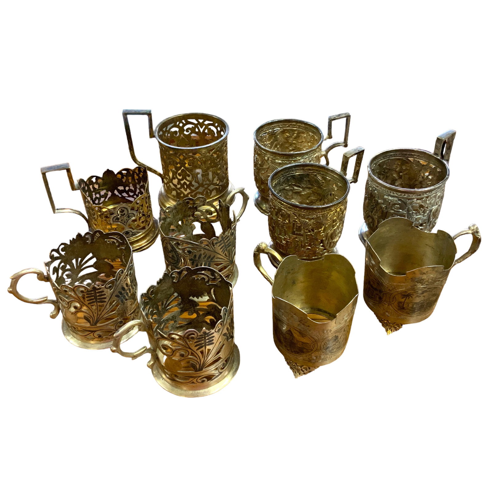 Vintage Cup Holders, Lot of 10, Silverplate (1 of 14)