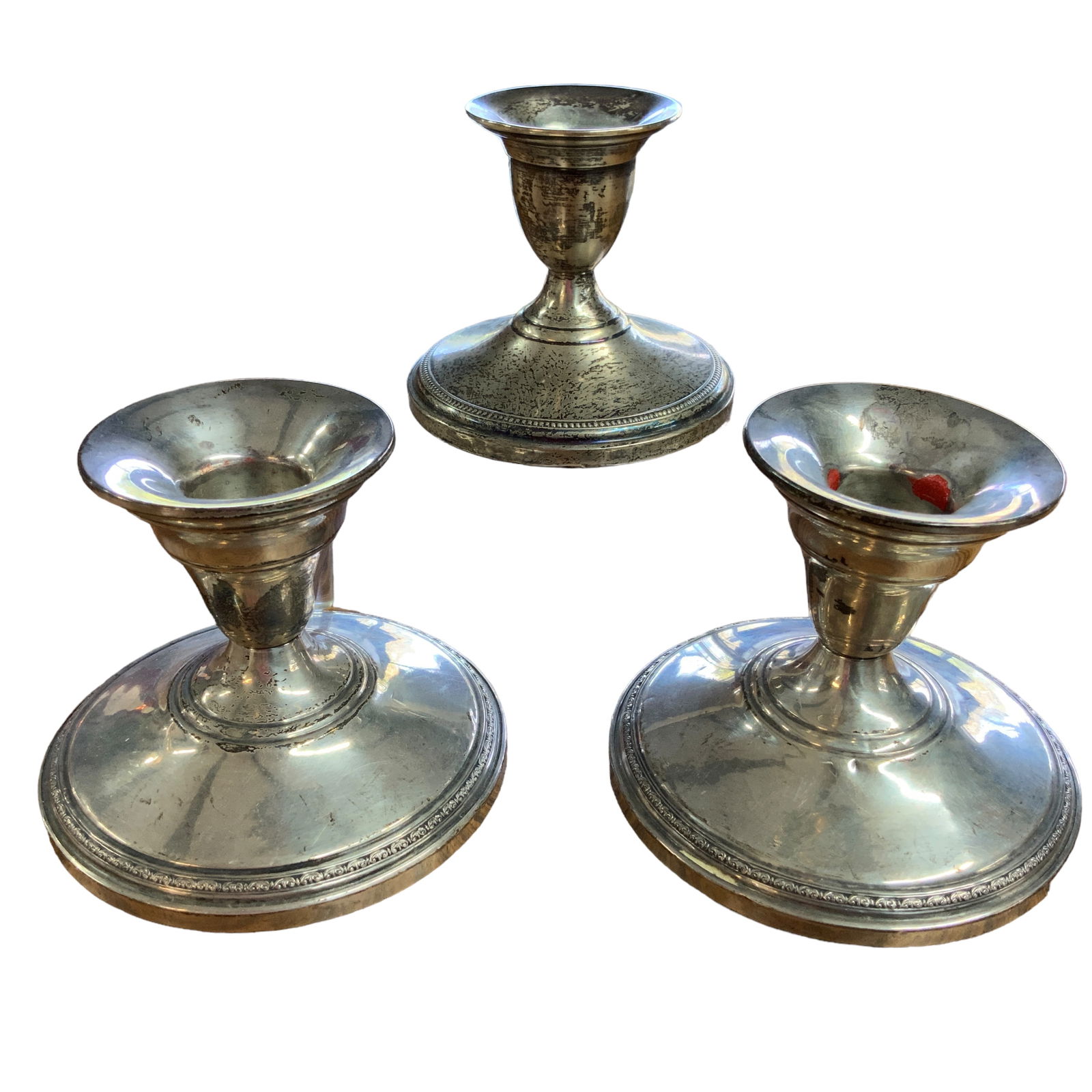 Vintage Sterling Silver Candlestick Holders, Lot of 3 (1 of 9)