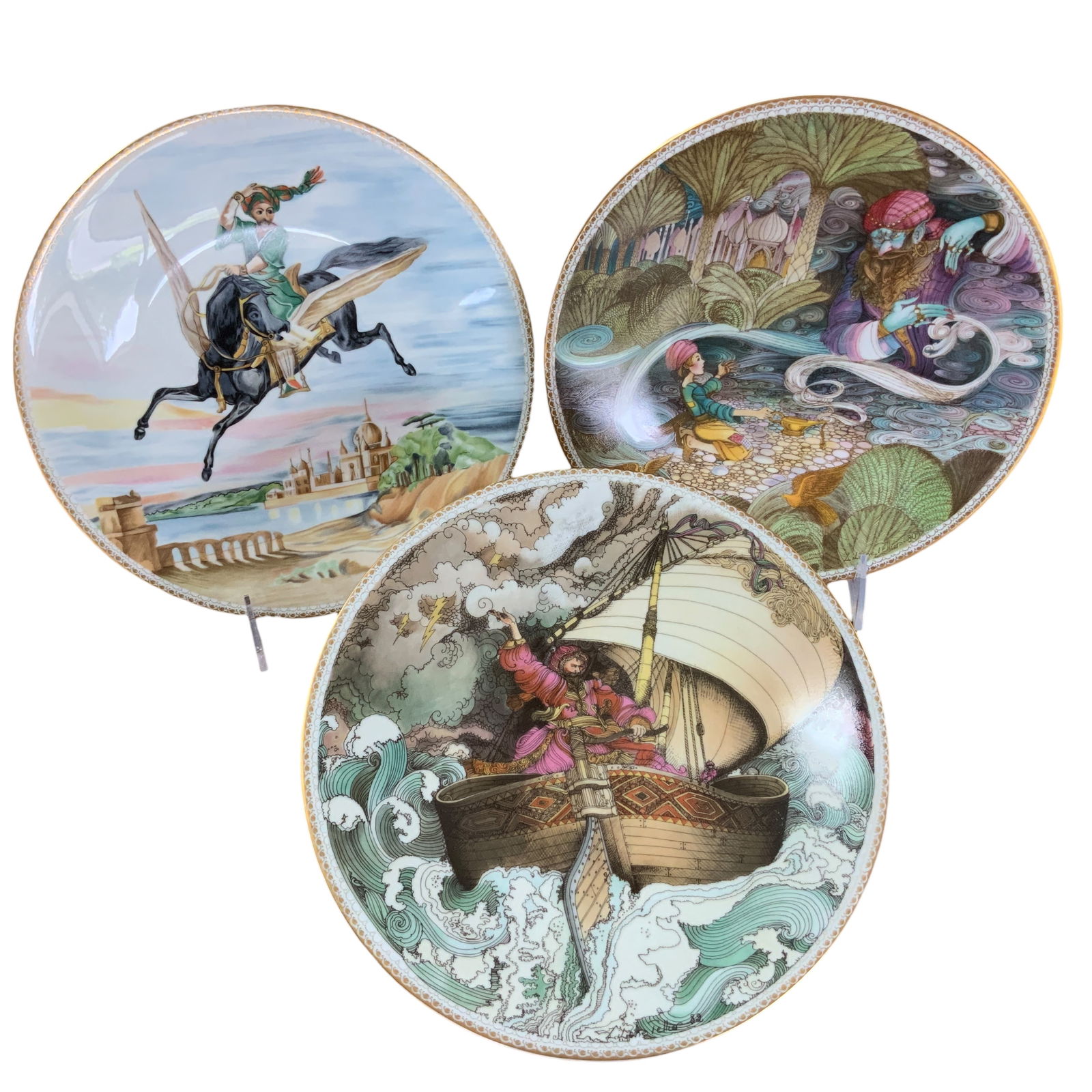 Haviland Limoges Collector Plates from 1001 Arabian Nights, Liliane Tellier, Lot of 3 (1 of 9)