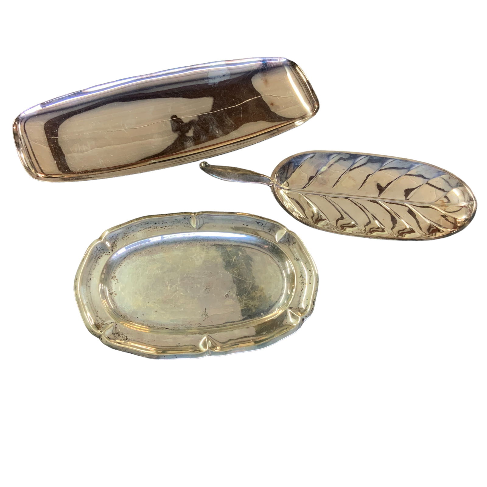 Vintage Silver Serving Trays, Silverplate, Small, Lot of 3 (1 of 10)