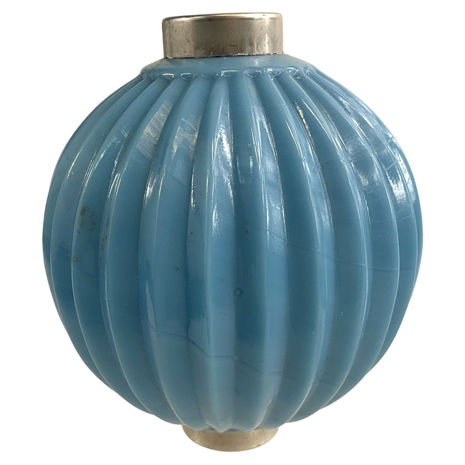 Lightning Ball, Blue Milk Glass (1 of 3)