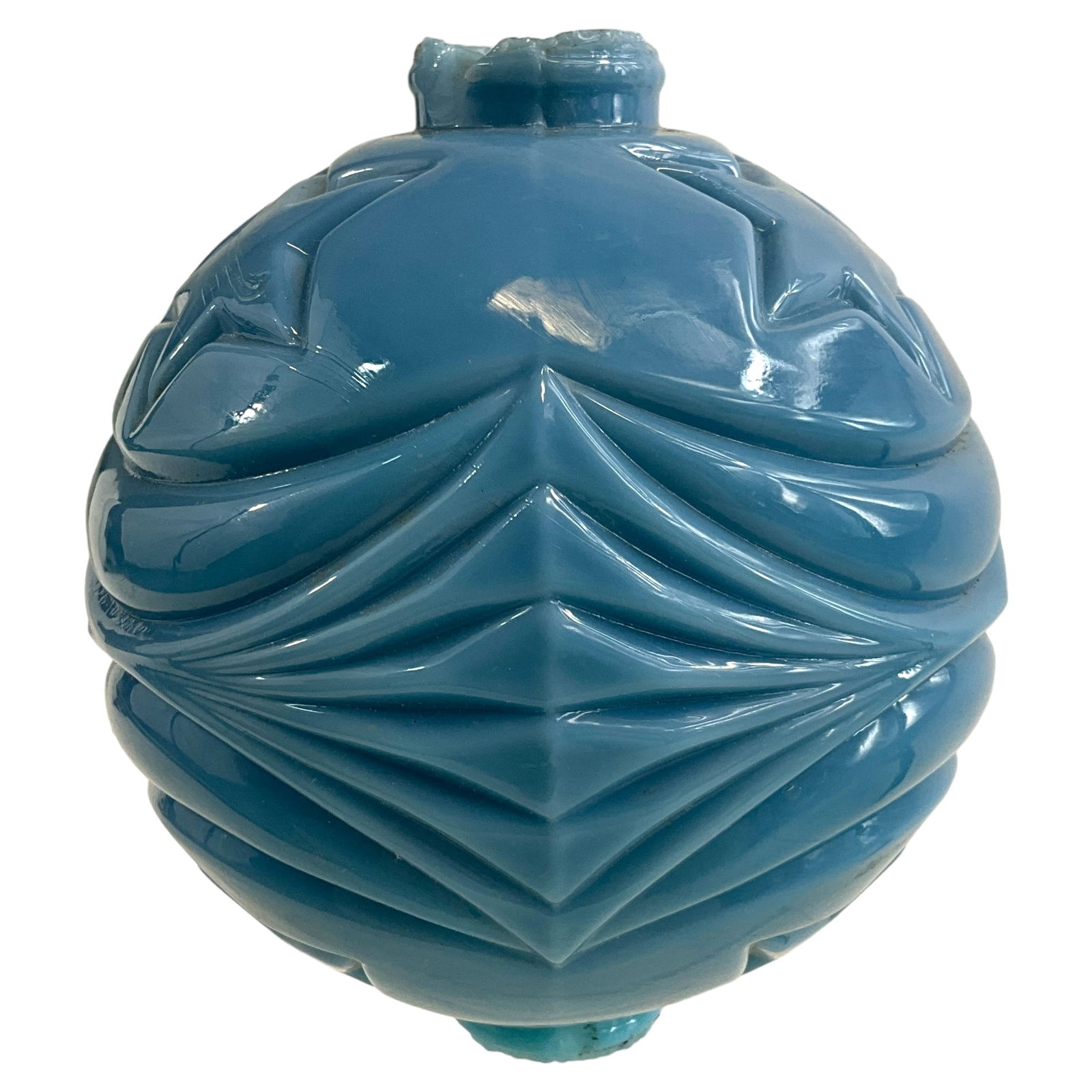 Lightning Ball, Blue Milk Glass, Stars and Moon (1 of 2)