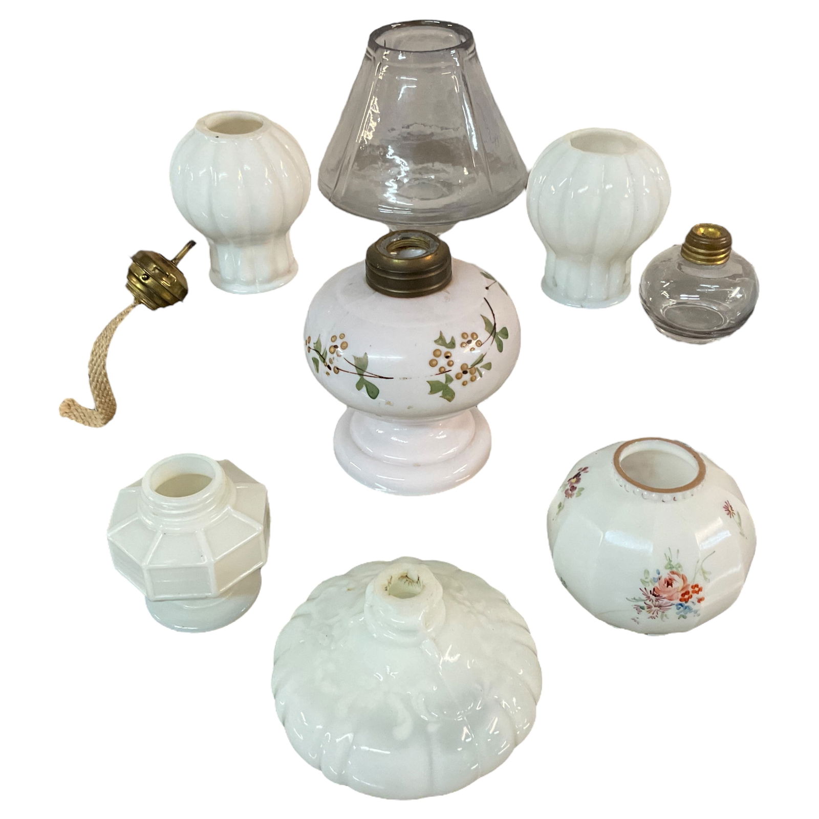 Lot of Antique Miniature Oil Lamp Parts (1 of 5)