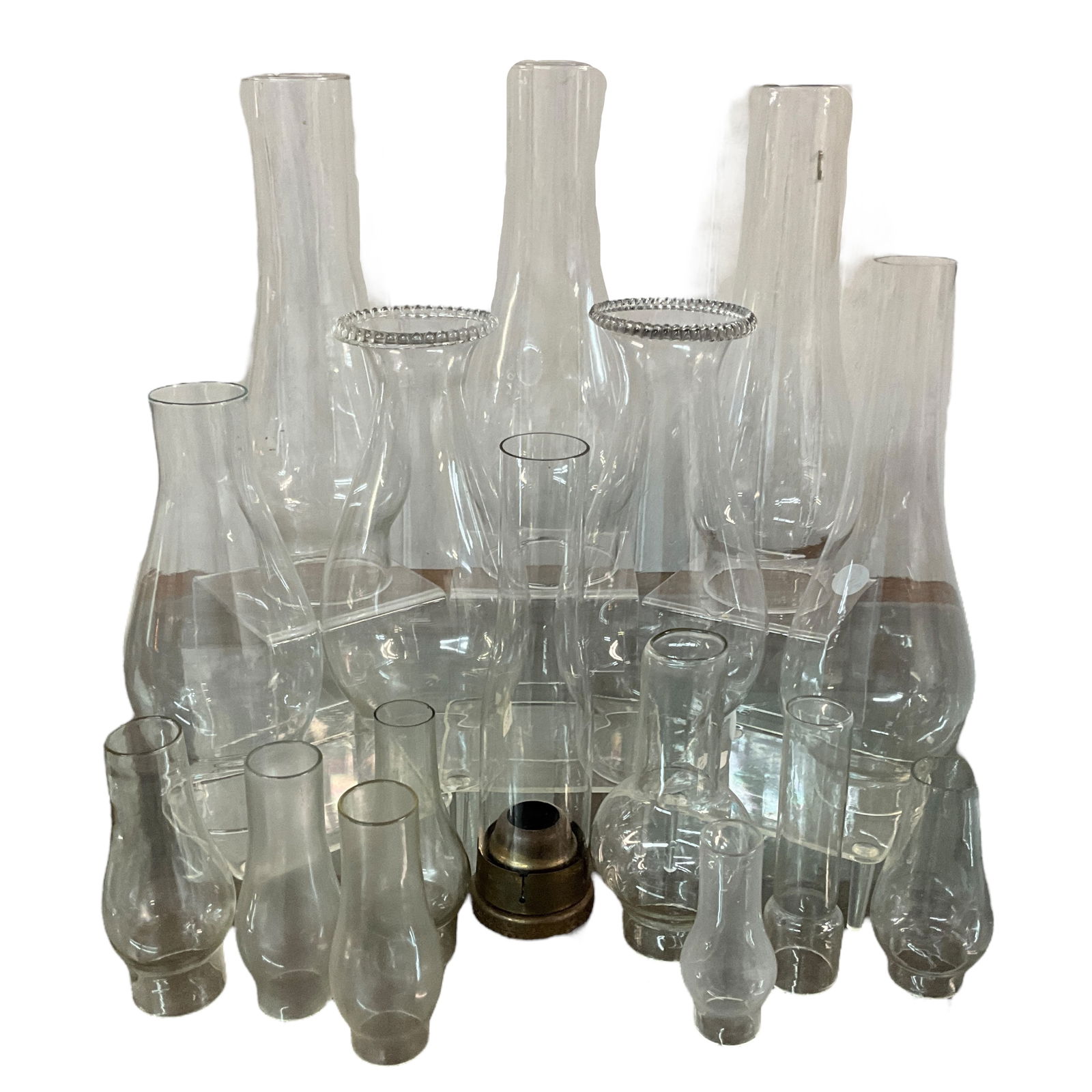 Lot of Oil Lamp Chimneys (1 of 5)