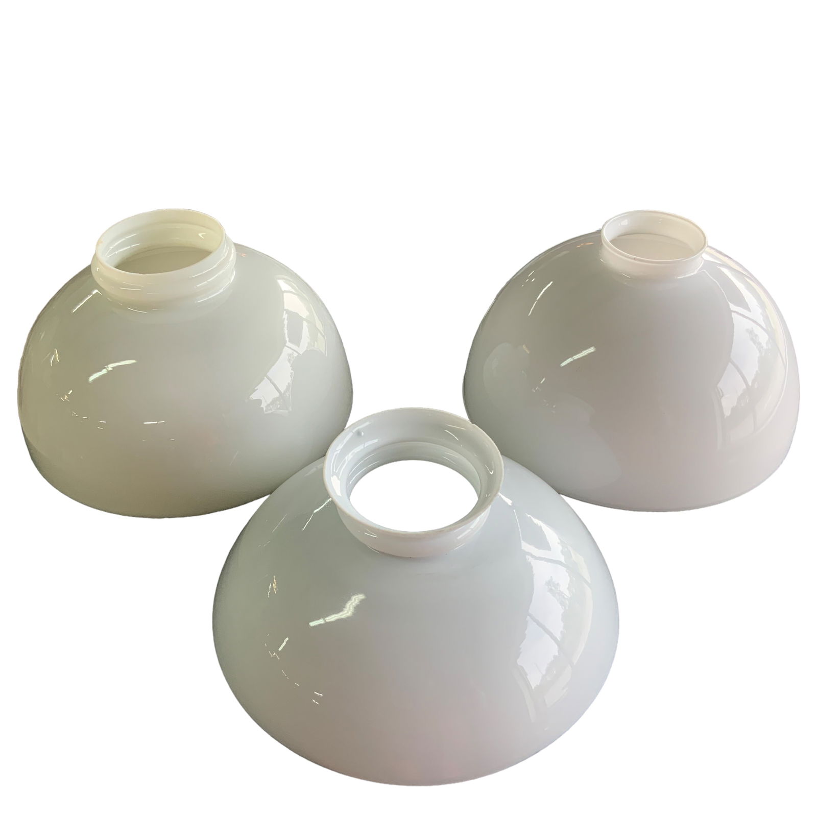 Antique Oil Lamp Shade, White Milk Glass, Lot of 3 (1 of 5)