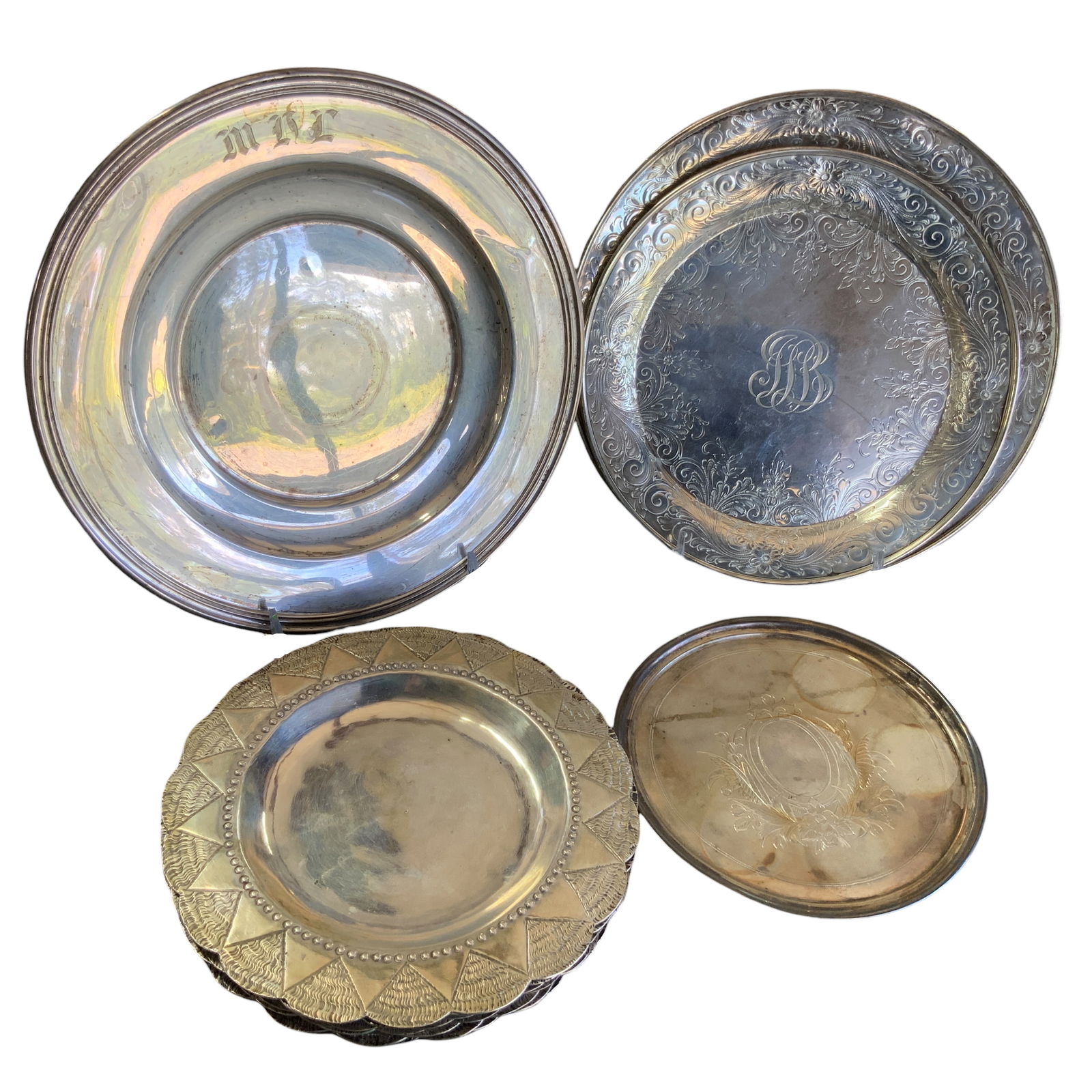 Assorted Silver Plates, Lot of 13 (1 of 14)