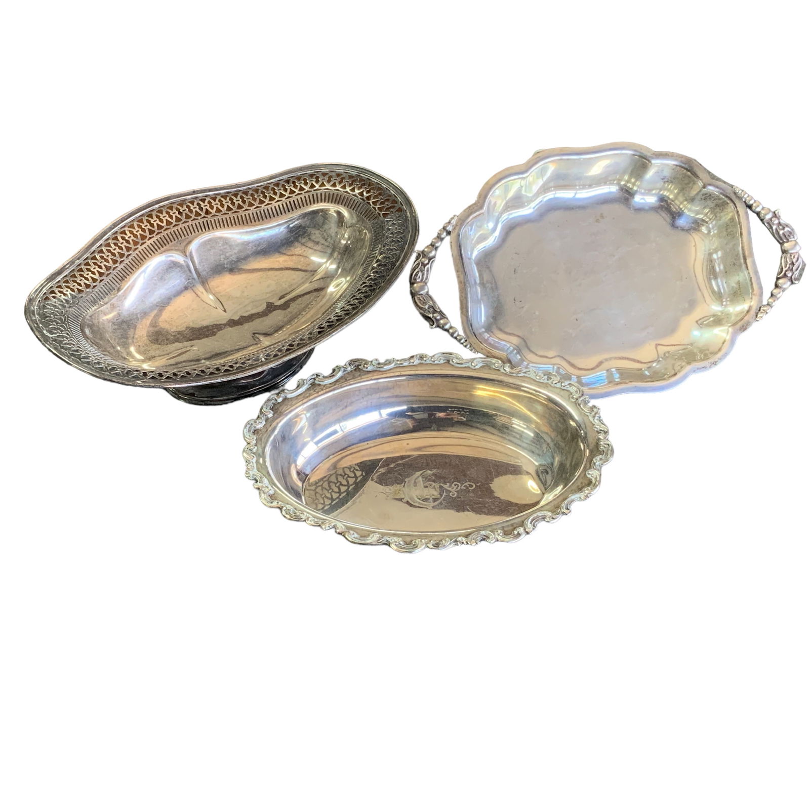 Vintage Sterling Silver Serving Dishes, Oval, Lot of 3 (1 of 15)