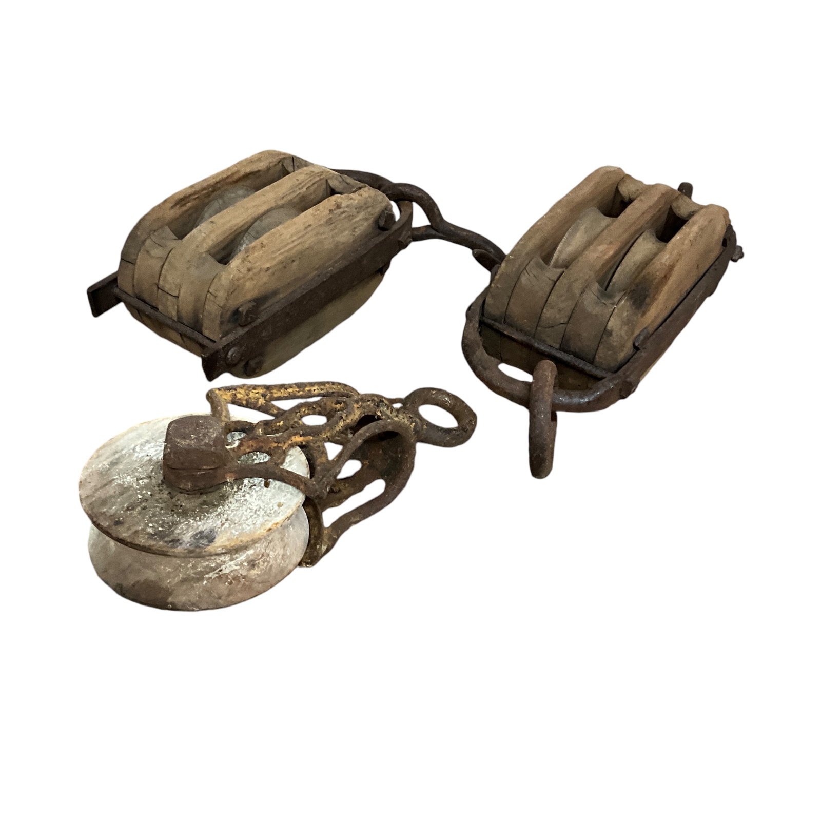 Vintage Wood/iron Pulleys: Vintage Wood/iron Pulleys