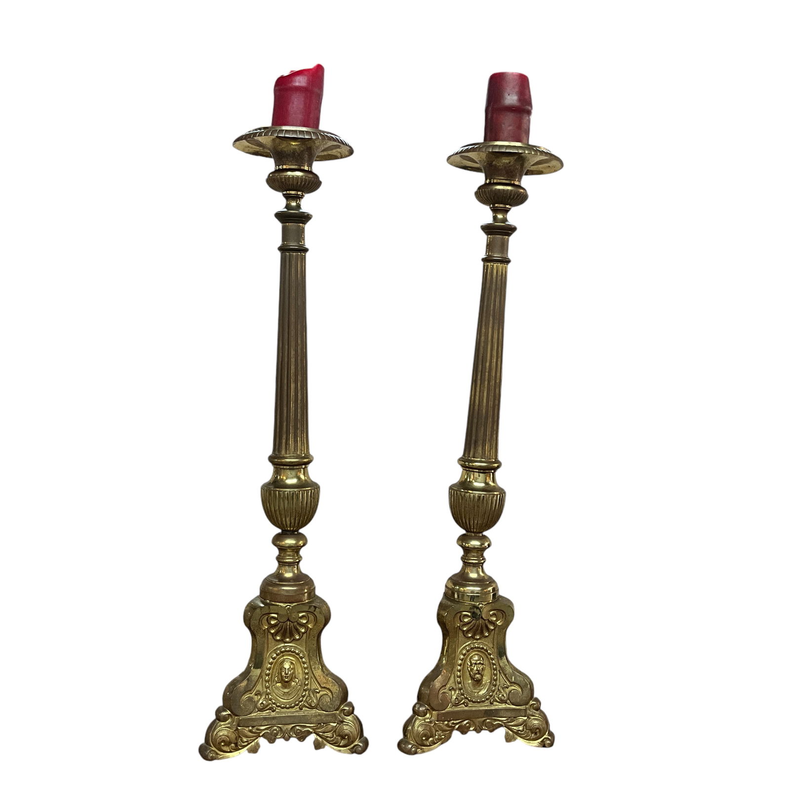 Pair of Brass Plated  Candlesticks (1 of 5)