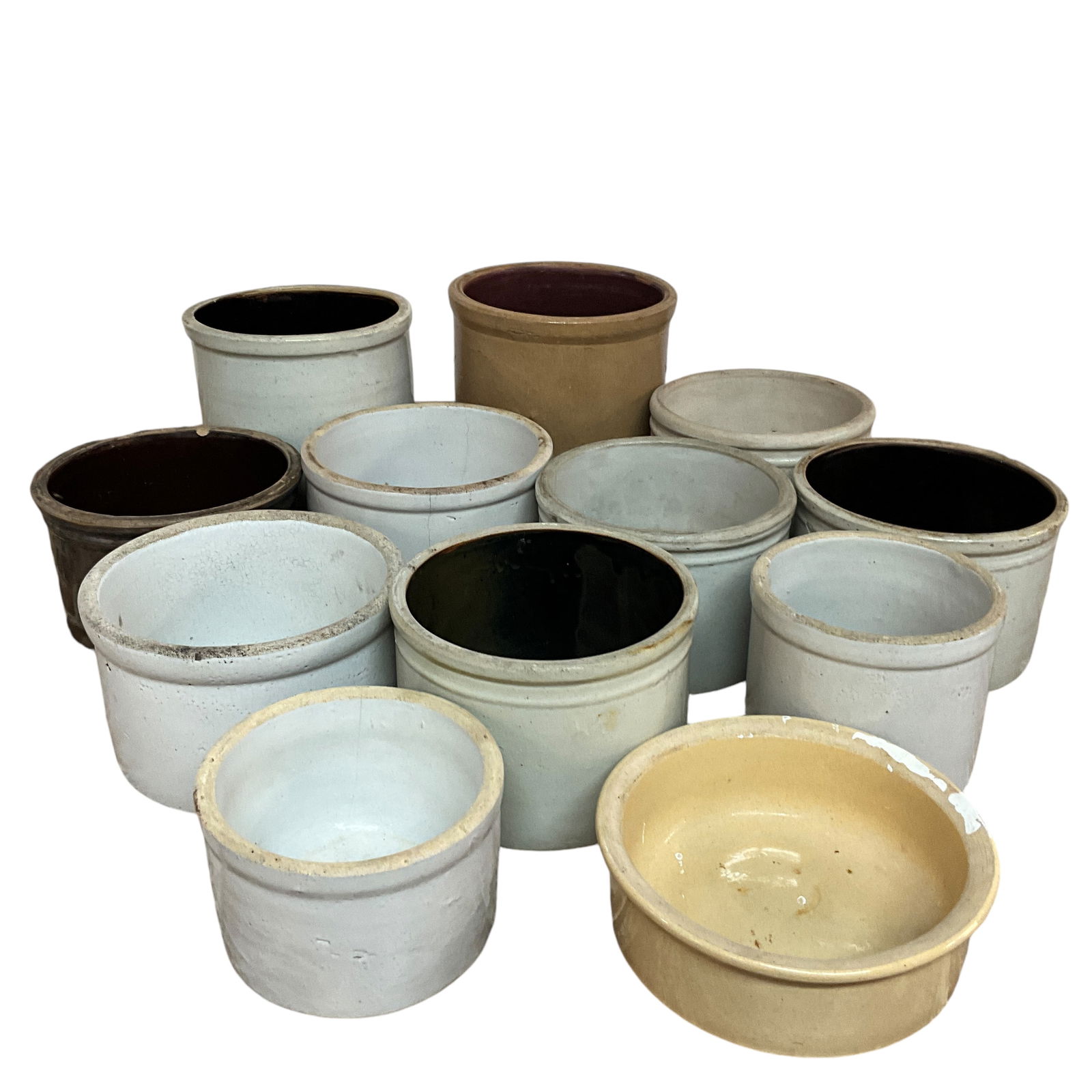 Lot of 12 Small Stoneware Crocks (1 of 2)