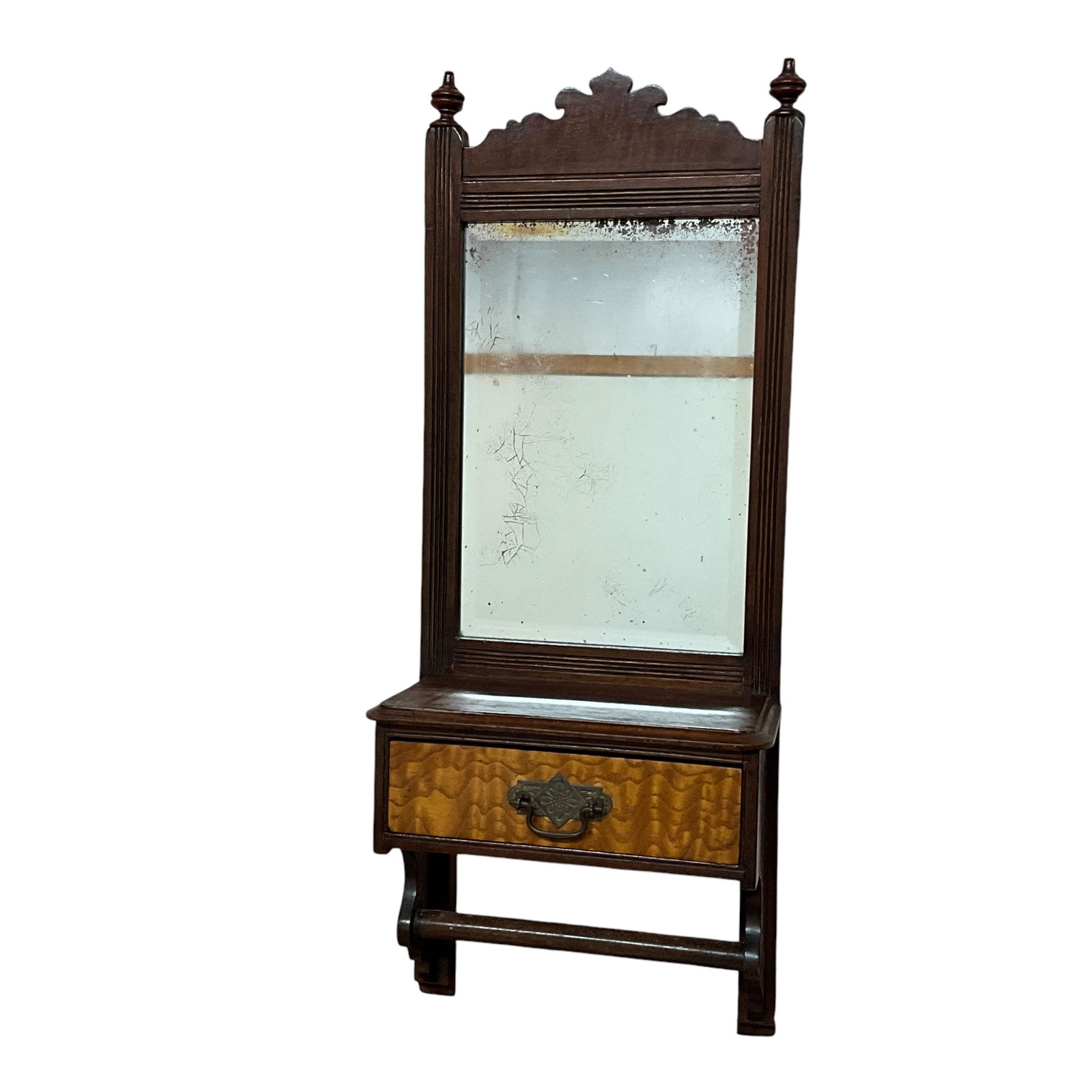 Walnut Hanging Shelf and Mirror (1 of 3)