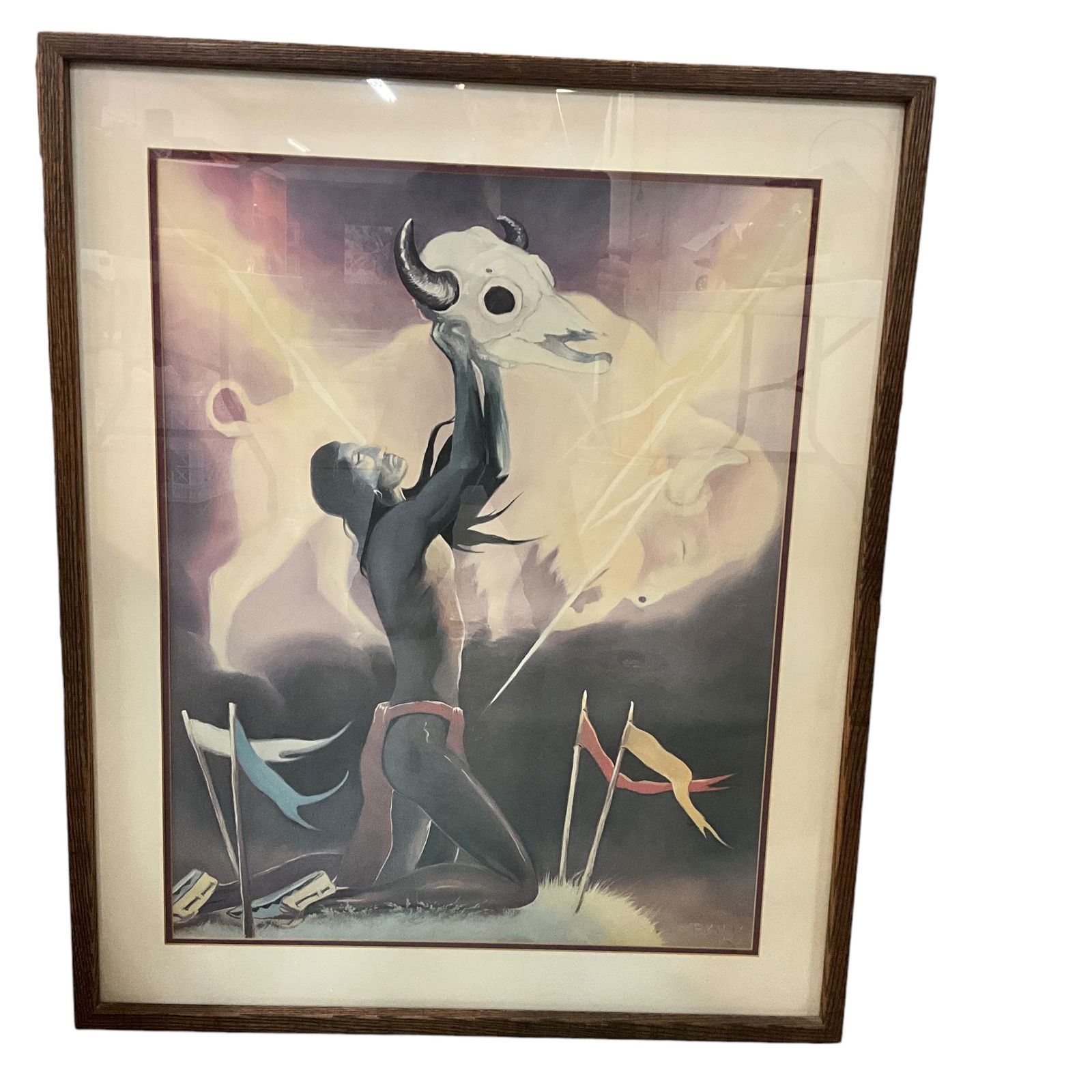 Orville Francis Salway, or Paha Ska (1923-2005) Crazy Horse 1975, Art Print: Well-known Oglala Lakota artist Orville Francis Salway (1923 -2005), or Paha Ska as he was named by Ben Black Elk, was born near White Clay, Nebraska, and lived most of his life in the Black Hills are