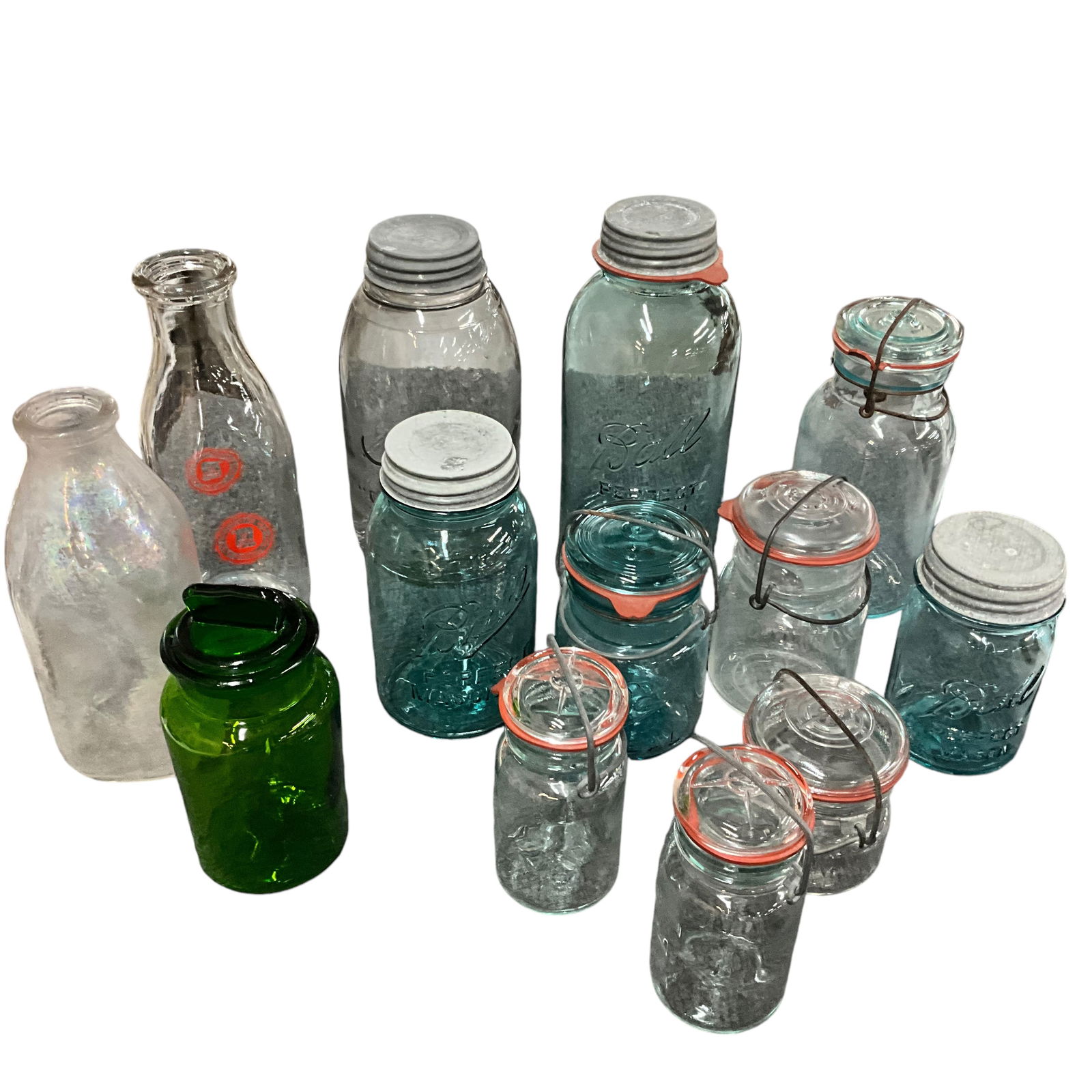 Lot of Canning Jars, Milk Bottles (1 of 1)