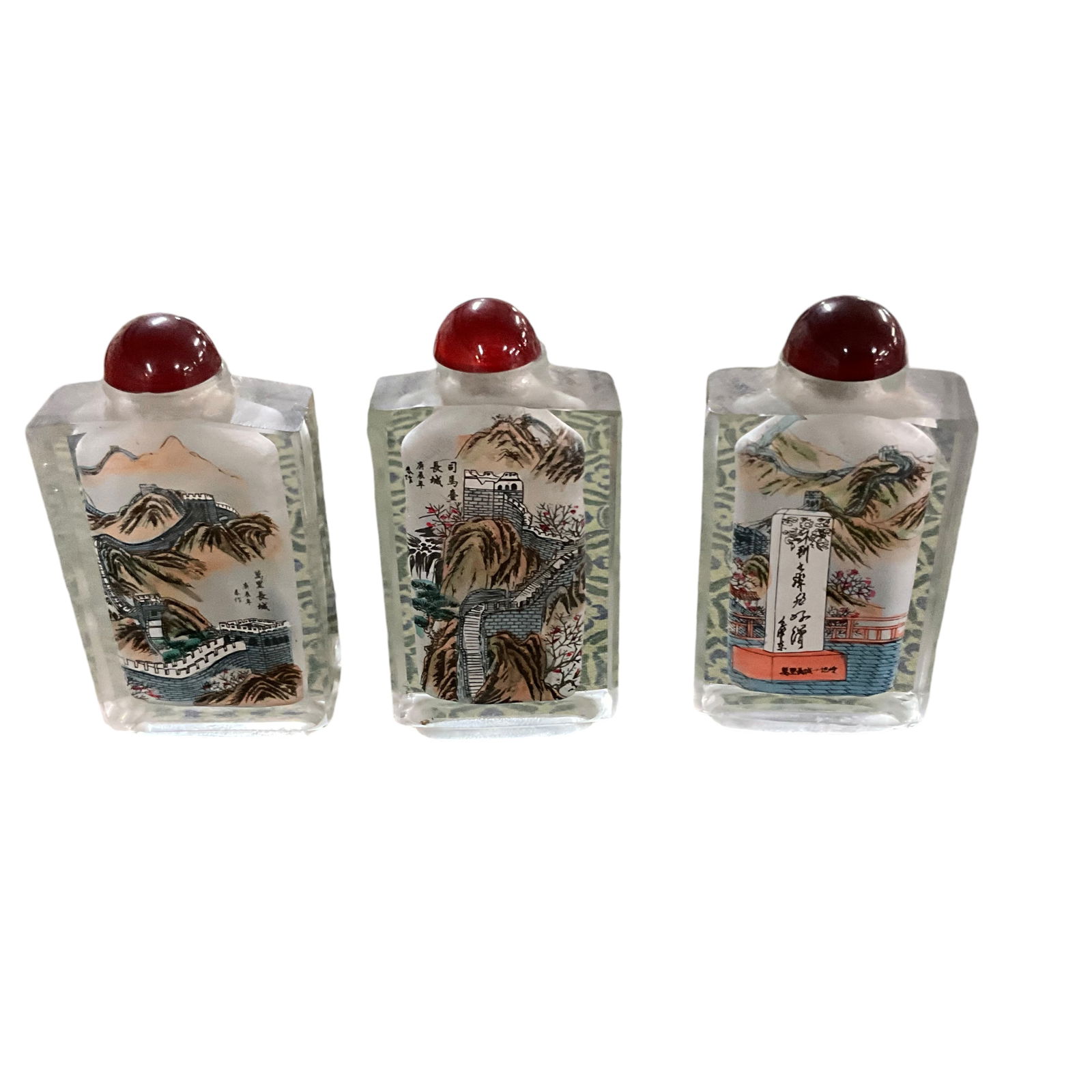 Lot of 3 Chinese Reverse Painted Snuff Bottles (1 of 3)
