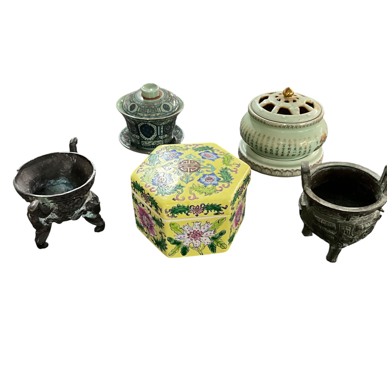 Lot of Chinese Porcelain and Bronze. (1 of 2)