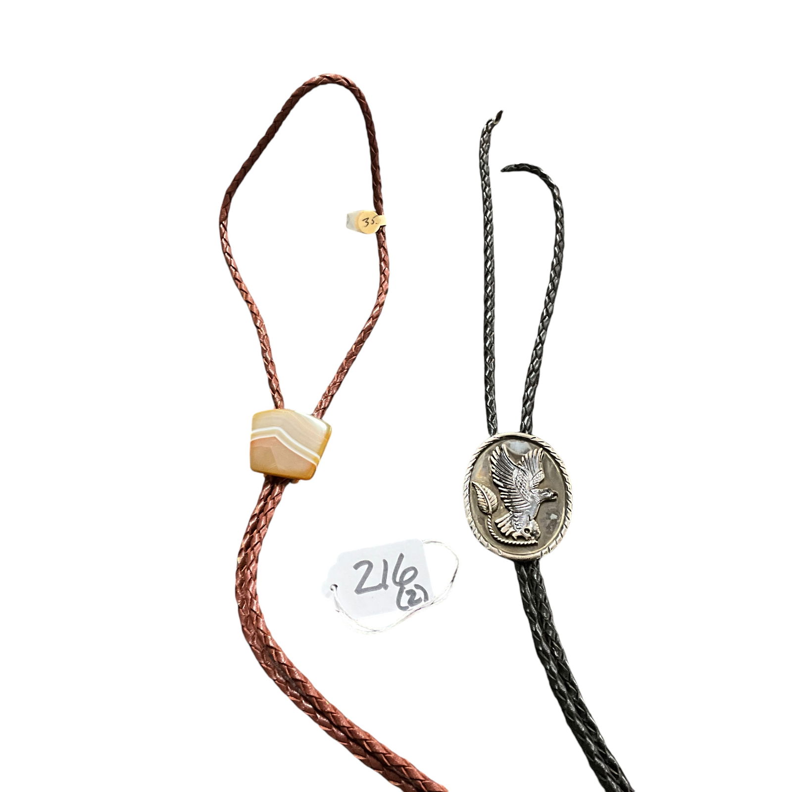 Sterling, Agate Bolo Ties (1 of 2)