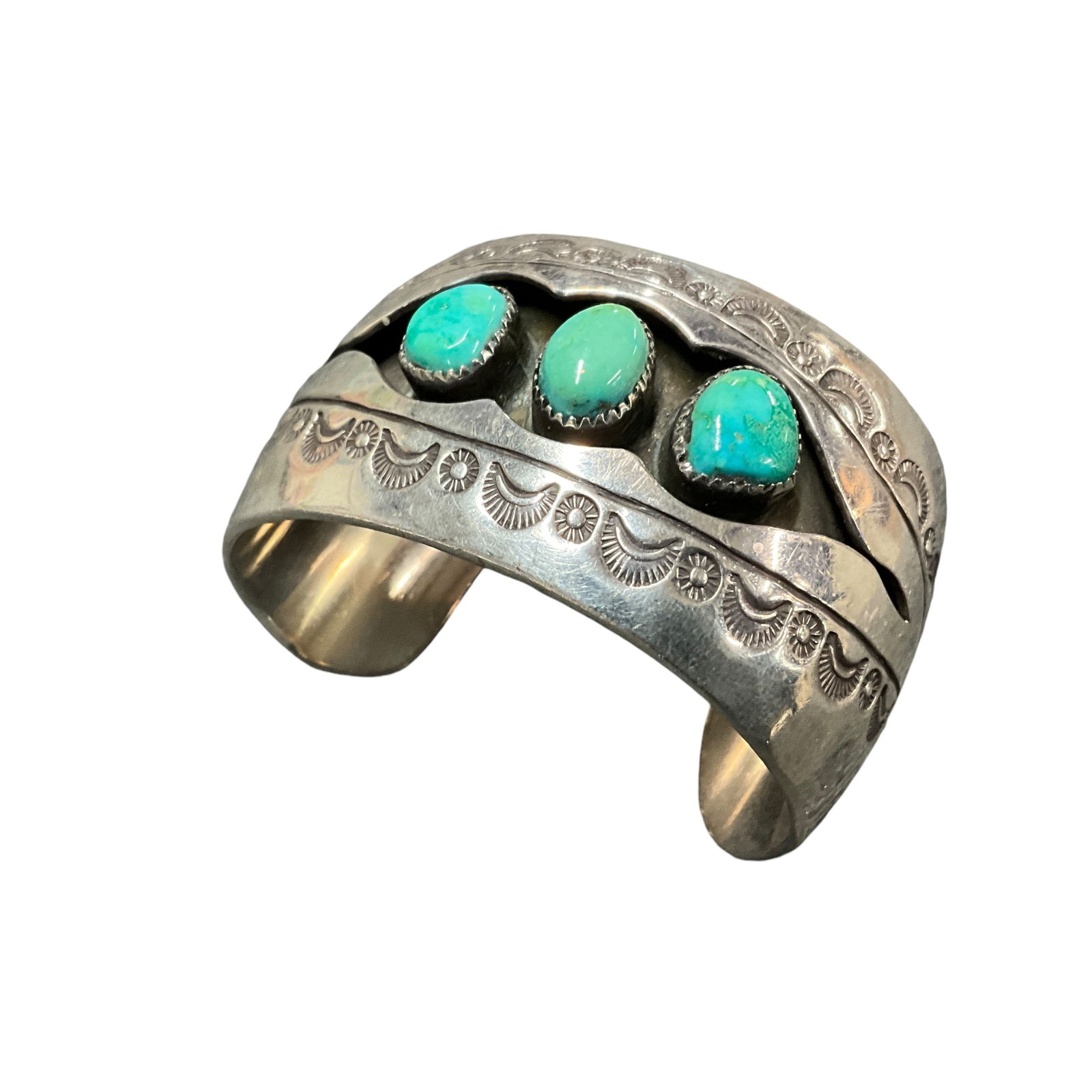 Southwestern Style Cuff with Turquoise Bracelet- 800 Silver (1 of 2)