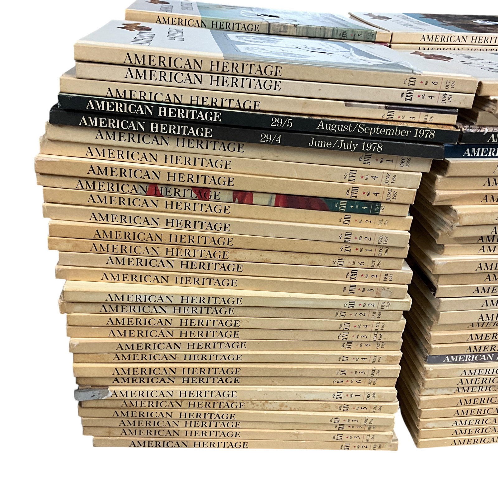 Lot of 29 Hardcover Issues of American Heritage Magazine, 1960's-1970's: Lot of 29 Hardcover Issues of American Heritage Magazine, 1960's-1970's
