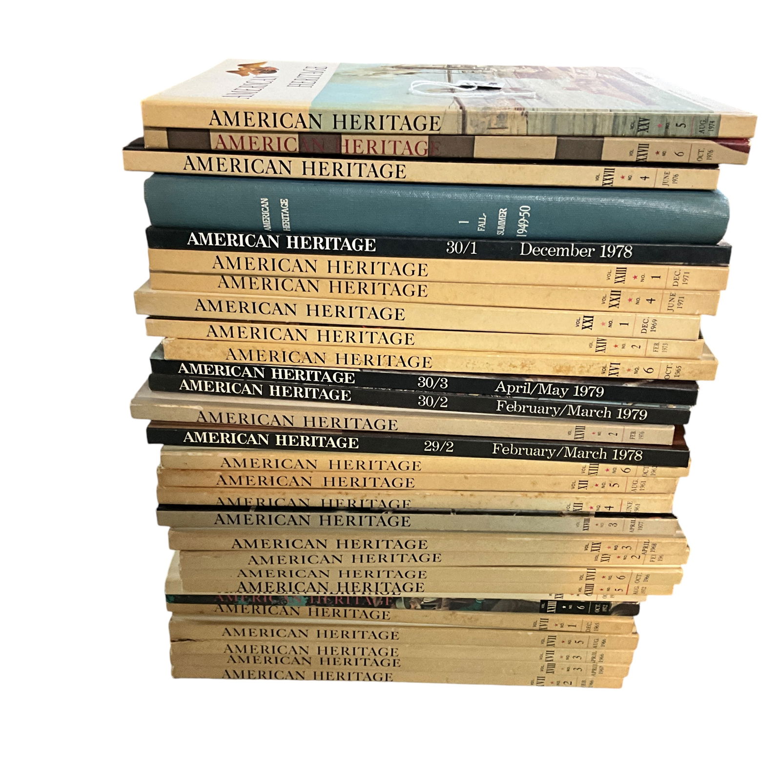 Lot of 30 Hardcover Issues of American Heritage Magazine, 1960's-1970's (1 of 1)
