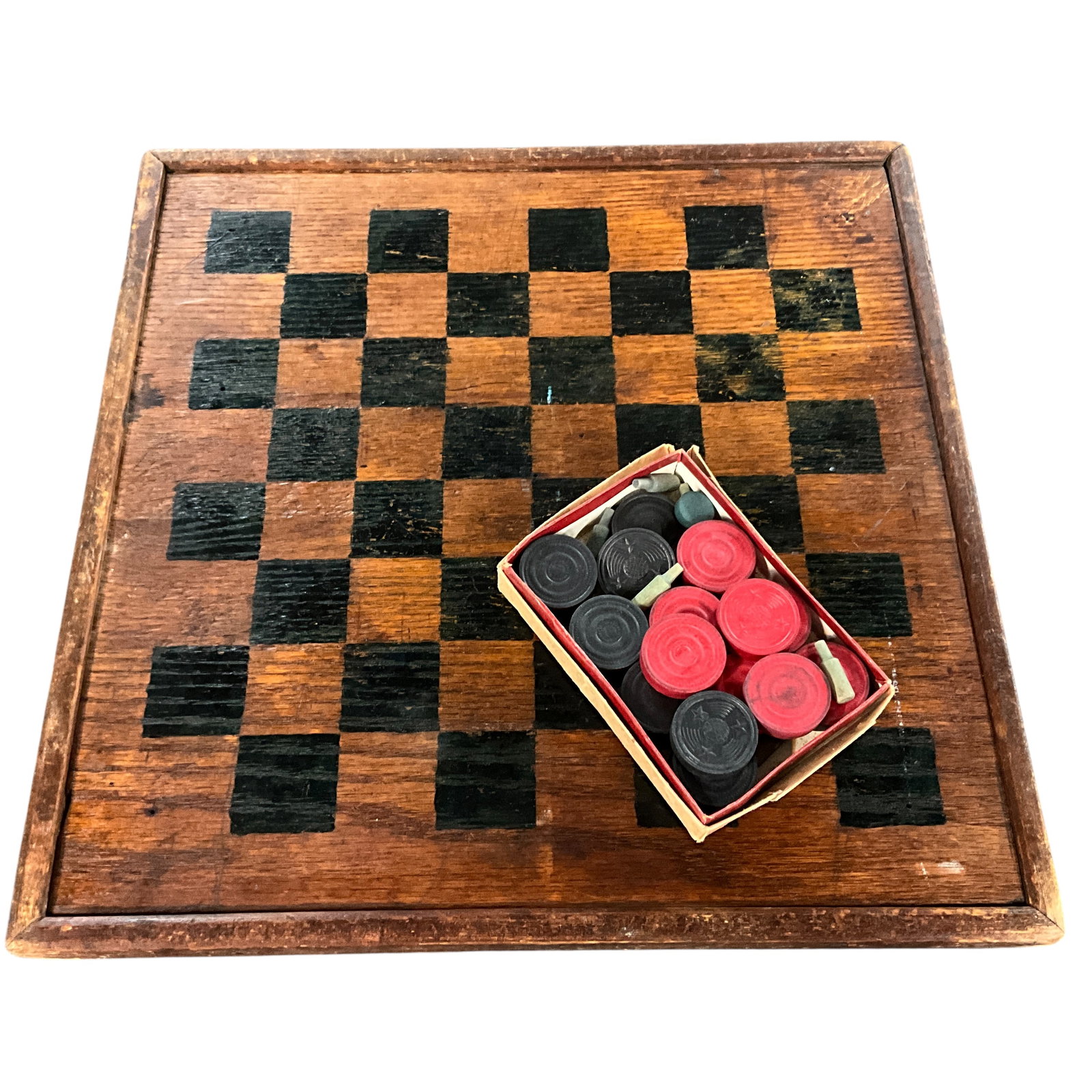 Vintage Checkers Game, Wooden Board and Pieces: Vintage Checkers Game, Wooden Board and Pieces. Board measures 15" X15"