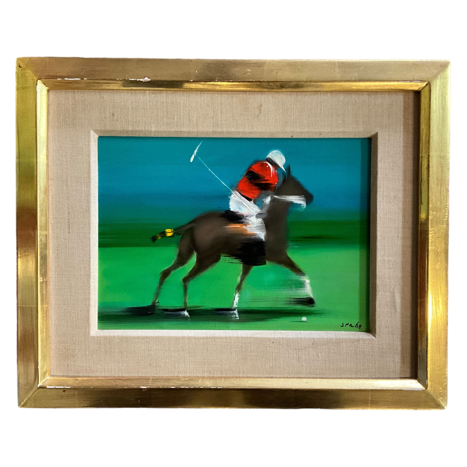 Victor Spahn (B 1949), Oil on Canvas, Polo Player (1 of 3)