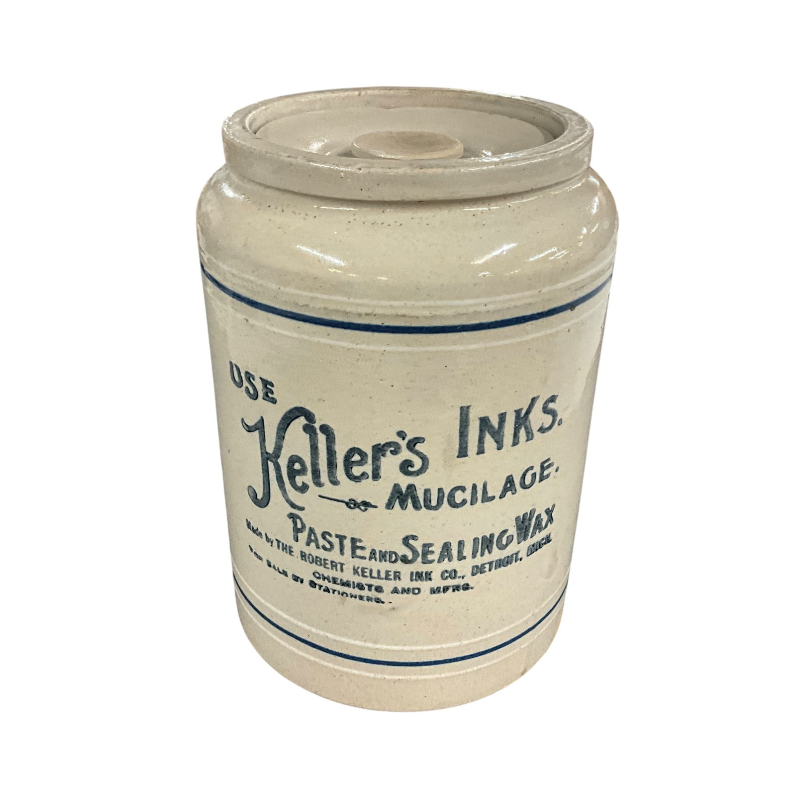 Stoneware Crock- Kellers Inks & Mucilage (1 of 2)