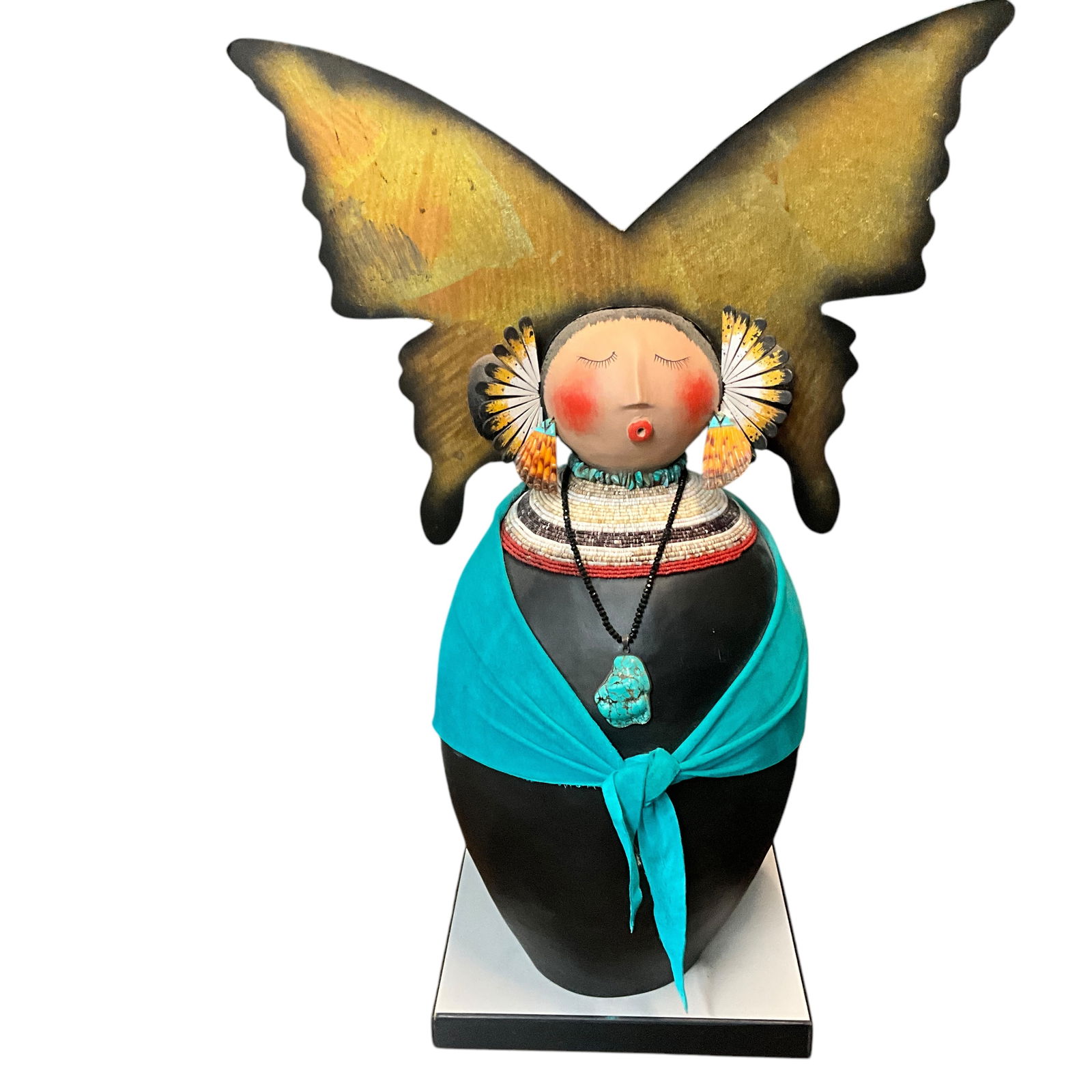 Robert Rivera (American, 20th Century) Hopi Butterfly Maiden Pot Sculpture (1 of 6)