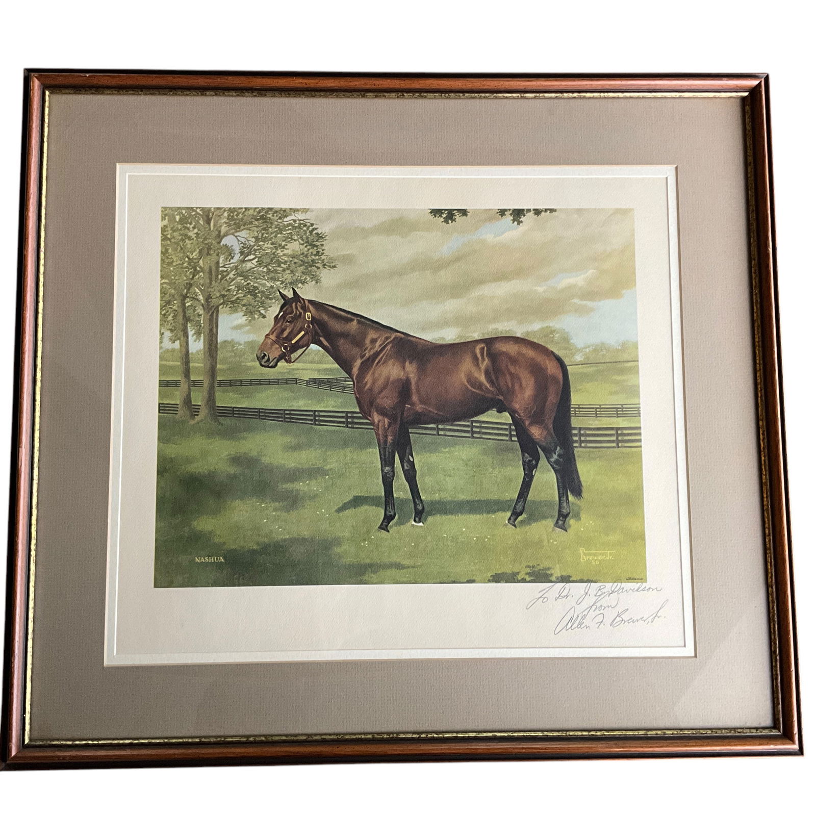 Allen F. Brewer, Jr. (American, 20th Century) Vintage Horse Racing Print- "Nashua (1956)" (1 of 4)