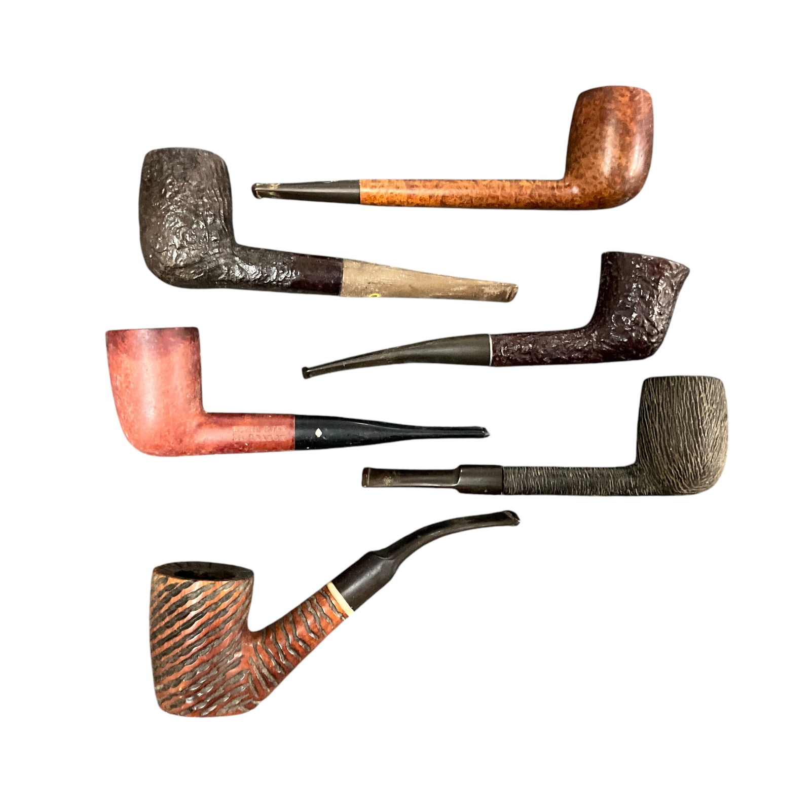 Group of Six Wooden/Briar Smoking Pipes (1 of 3)