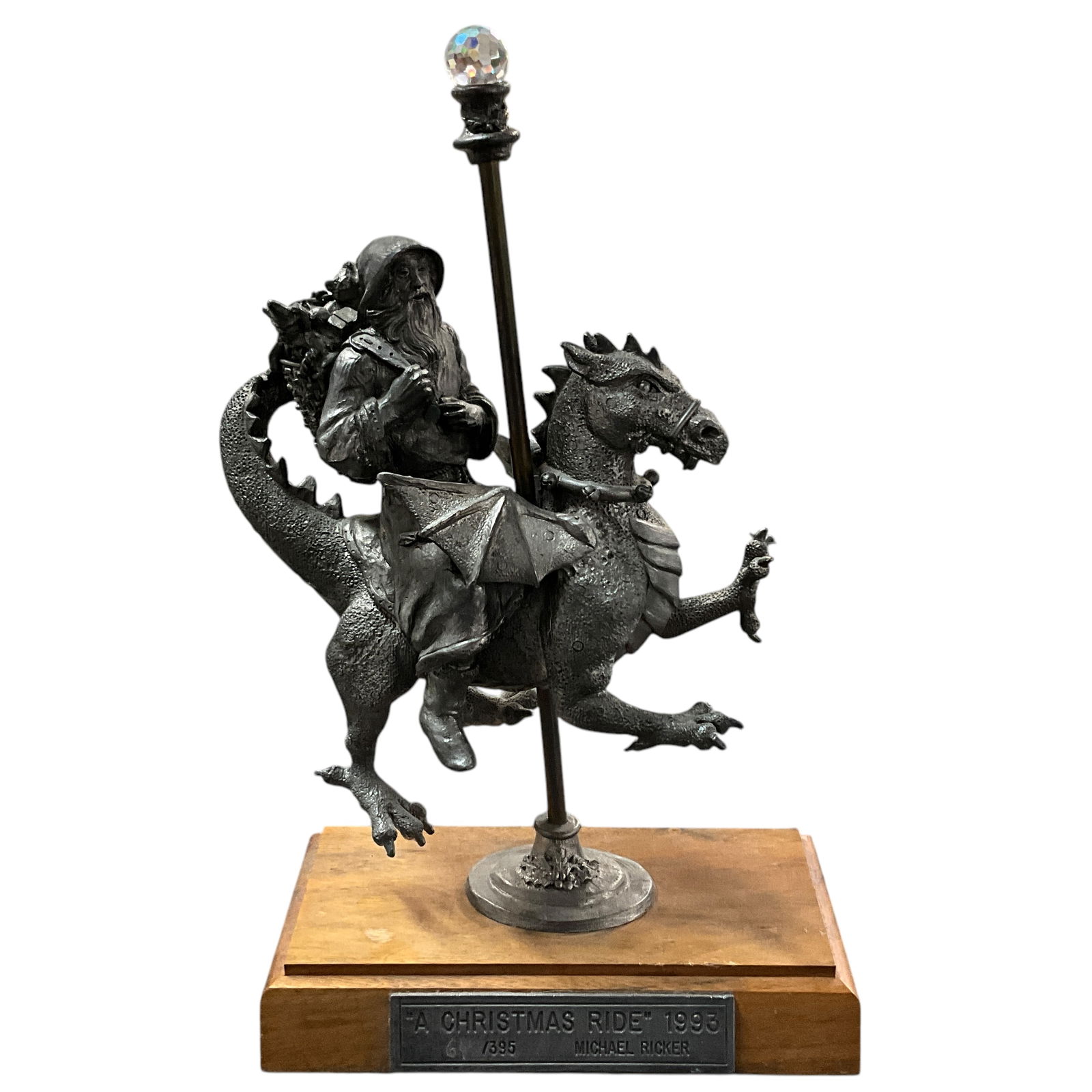 Michael Ricker Limited Edition Christmas Pewter: Michael Ricker Limited Edition Pewter- "A Christmas Ride." 1993 Number 64 of 395. Approx. 11" high