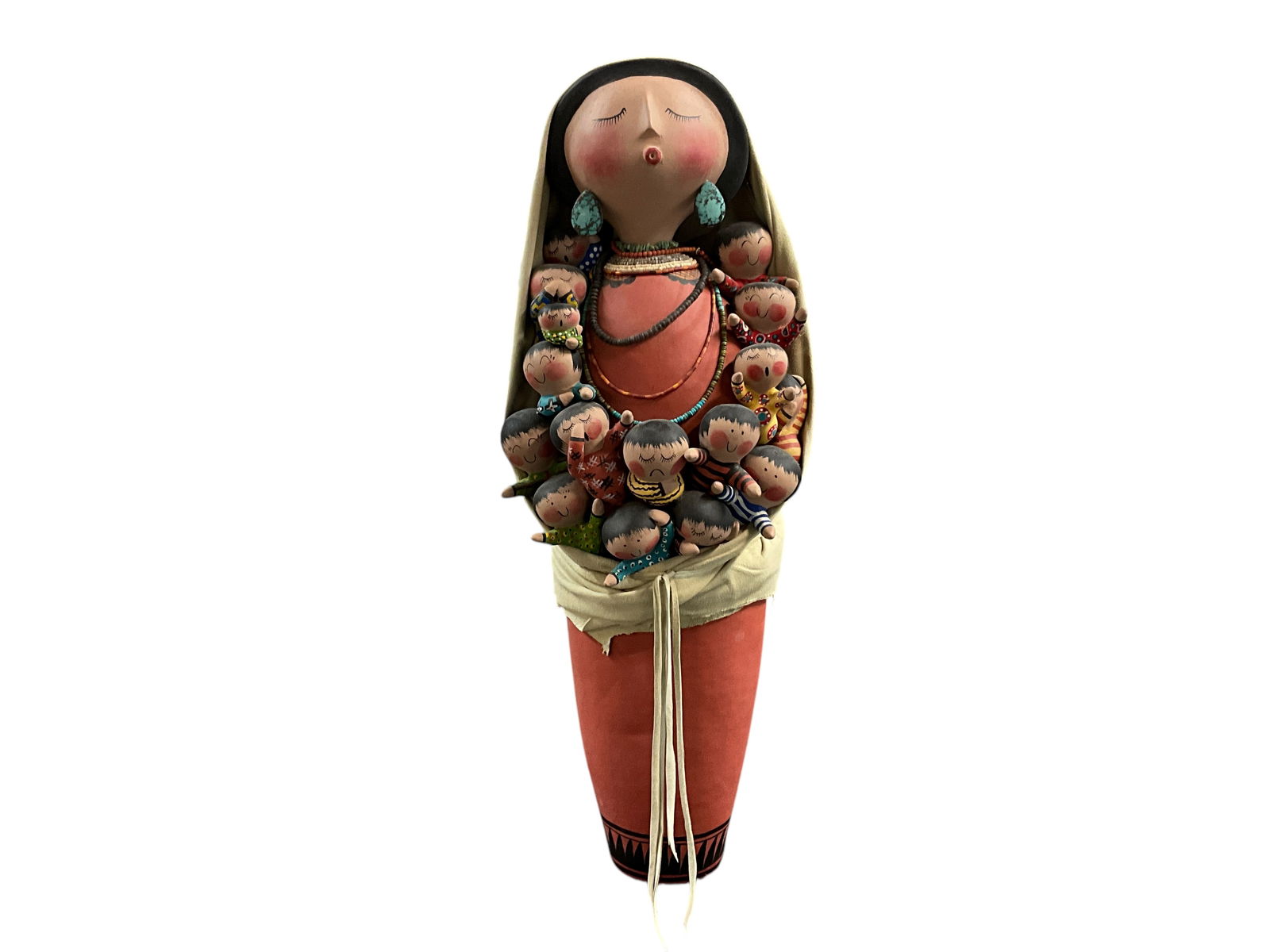 Robert Rivera (American, 20th Century) Hopi Mother with Children Pot Sculpture (1 of 6)