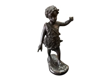 Small Bronze Boy Statuette