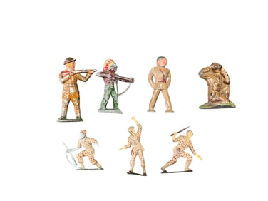 Group of 7 Metal Toy Soldiers- Barclays or Grey Iron